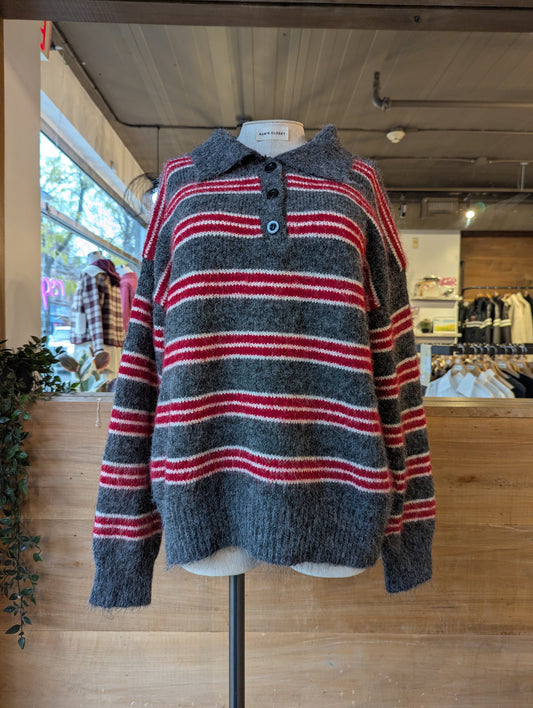 Striped Henley Sweater