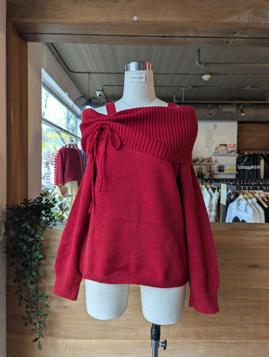 Scrunched Off-Shoulder Sweater