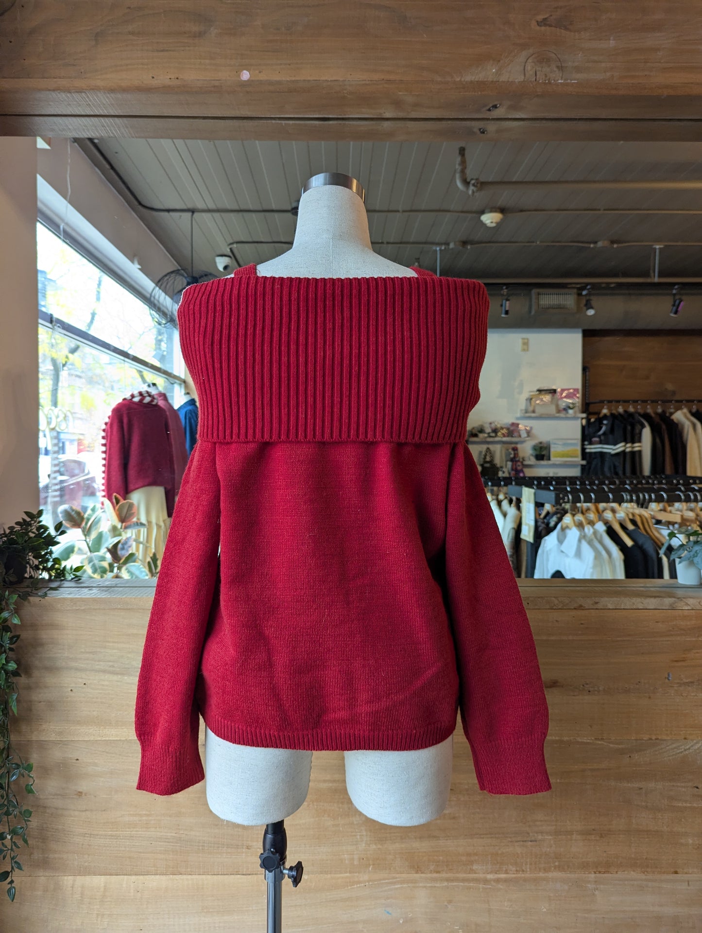 Scrunched Off-Shoulder Sweater