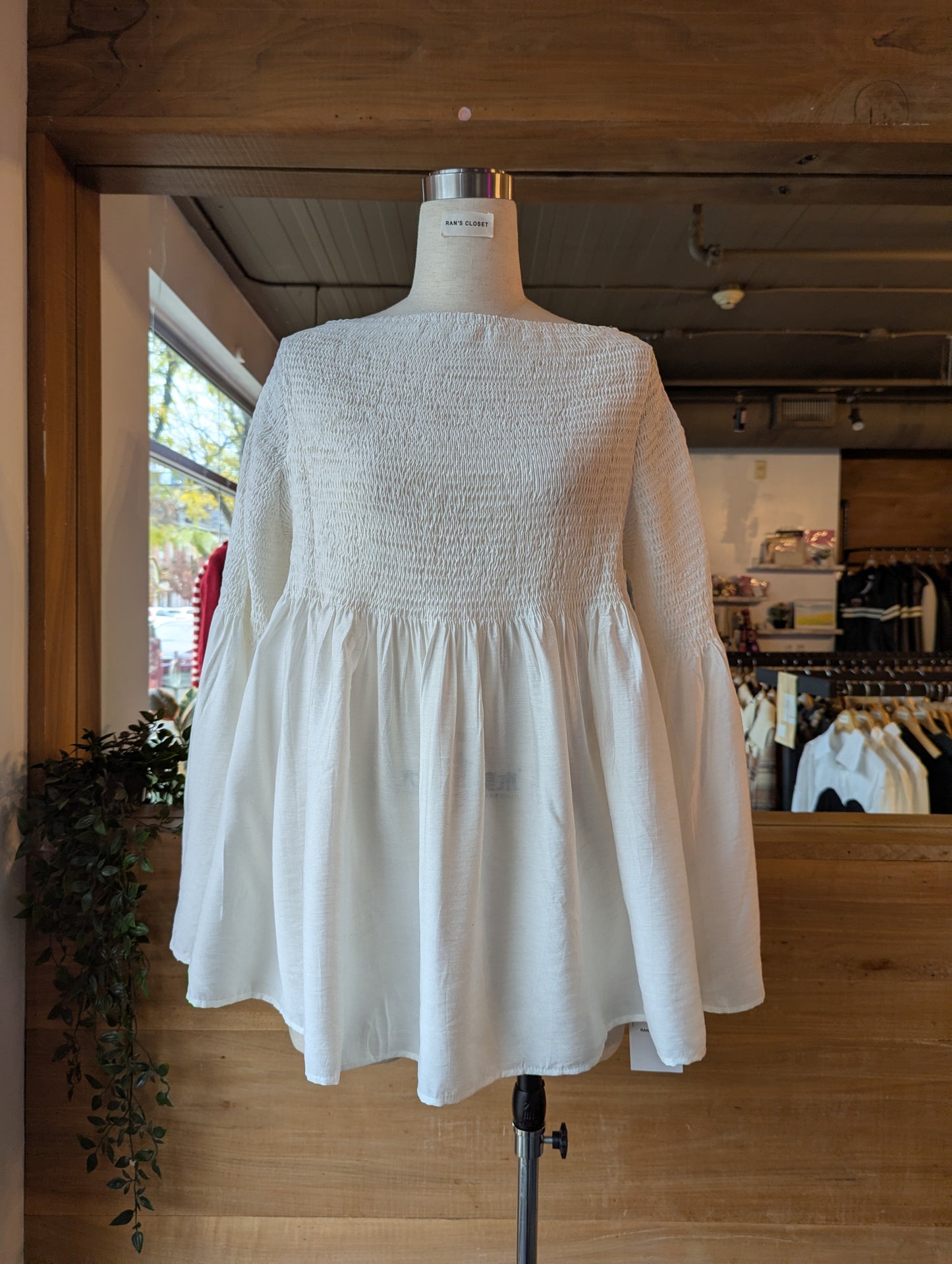 Smocked Billowing Blouse