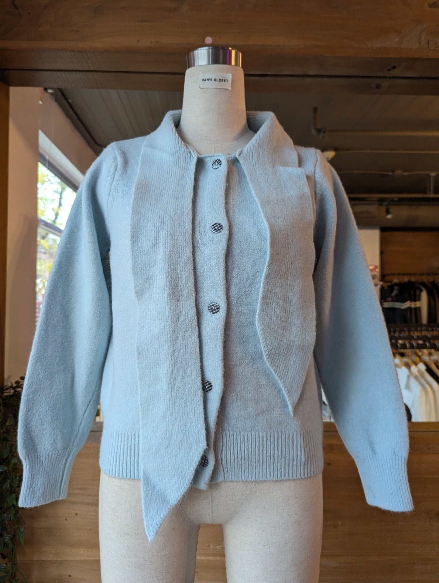 Cardigan with Neck Tie