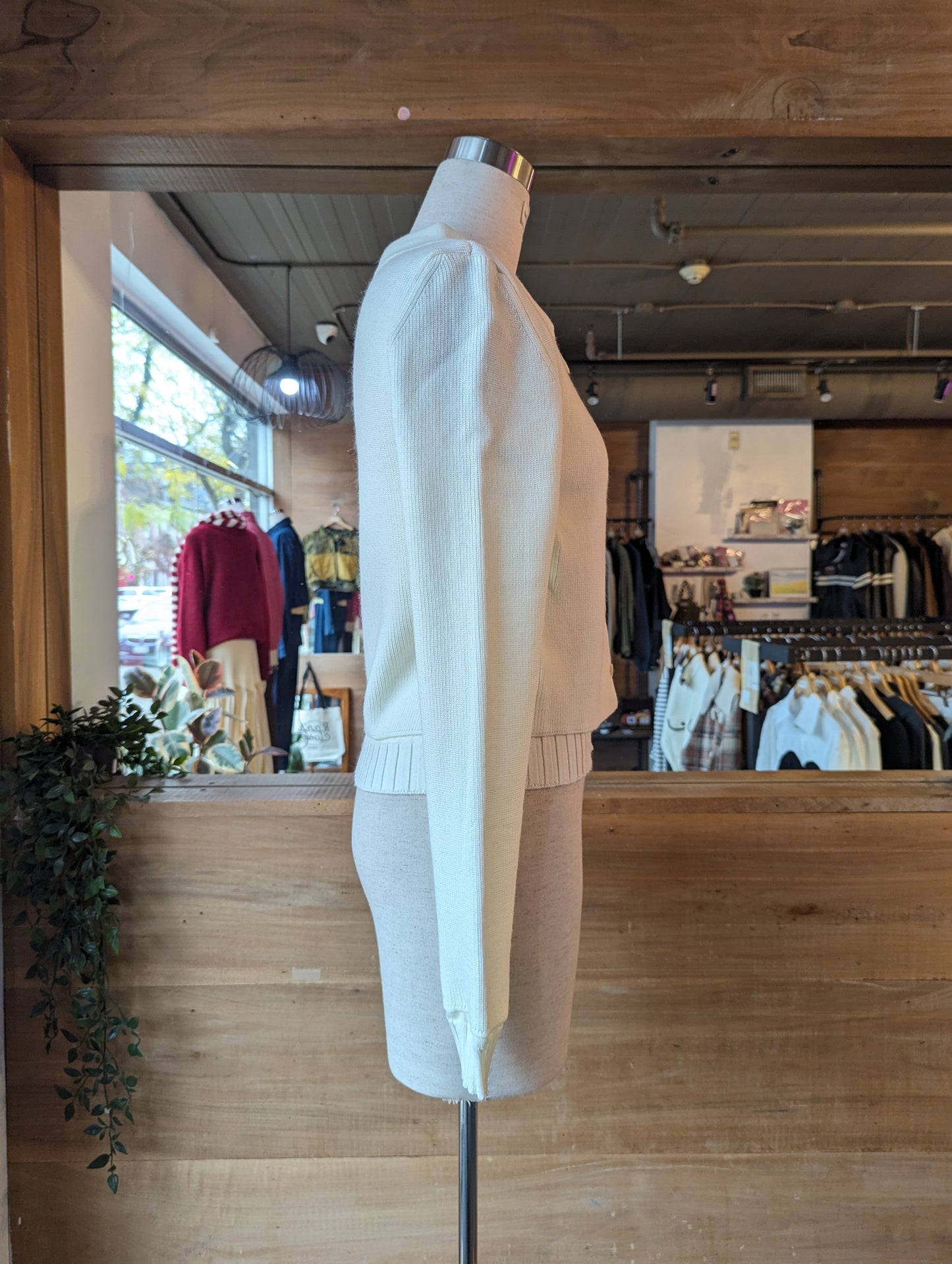 Attached Double Layer Collared Cardigan