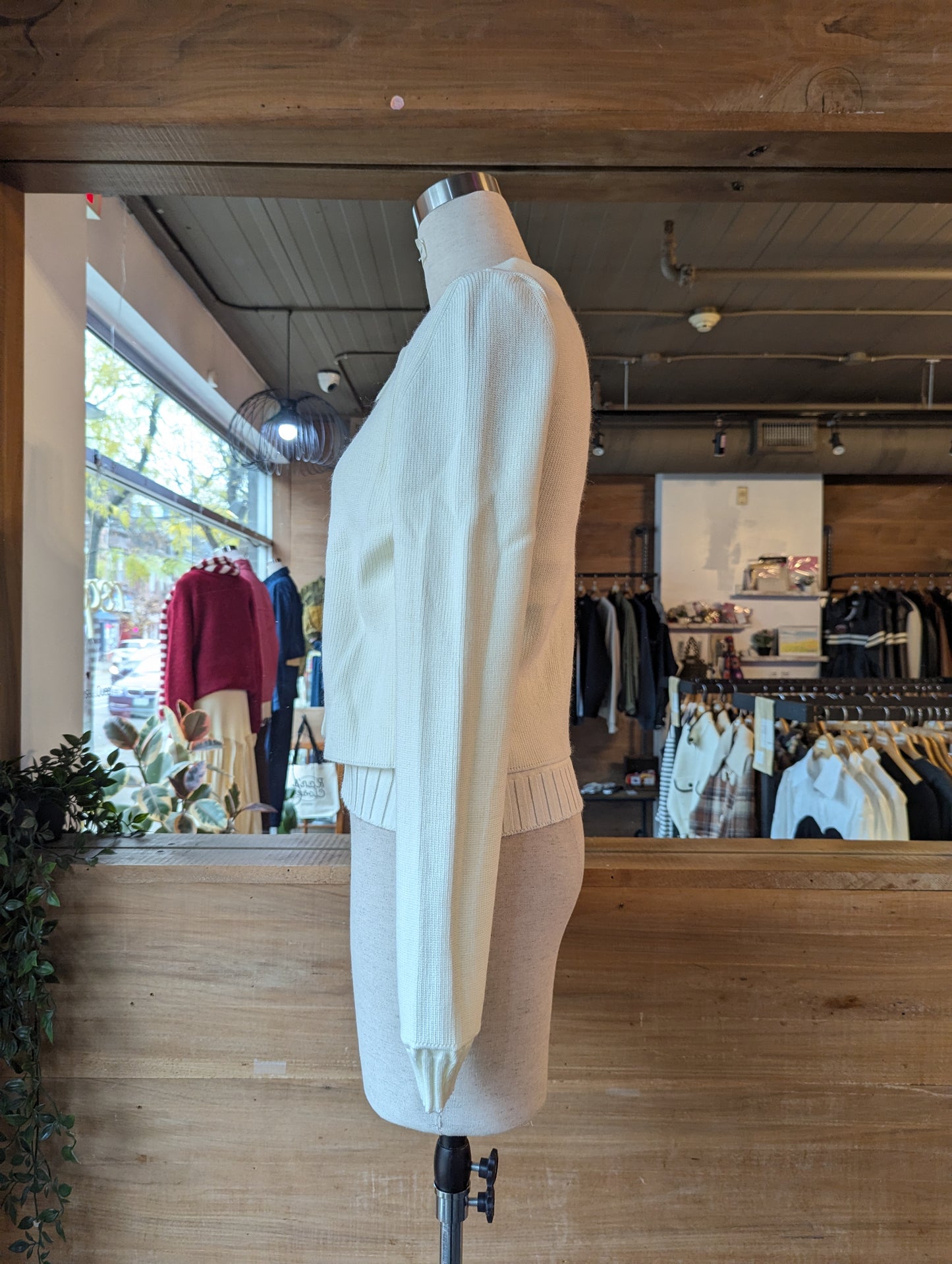 Attached Double Layer Collared Cardigan