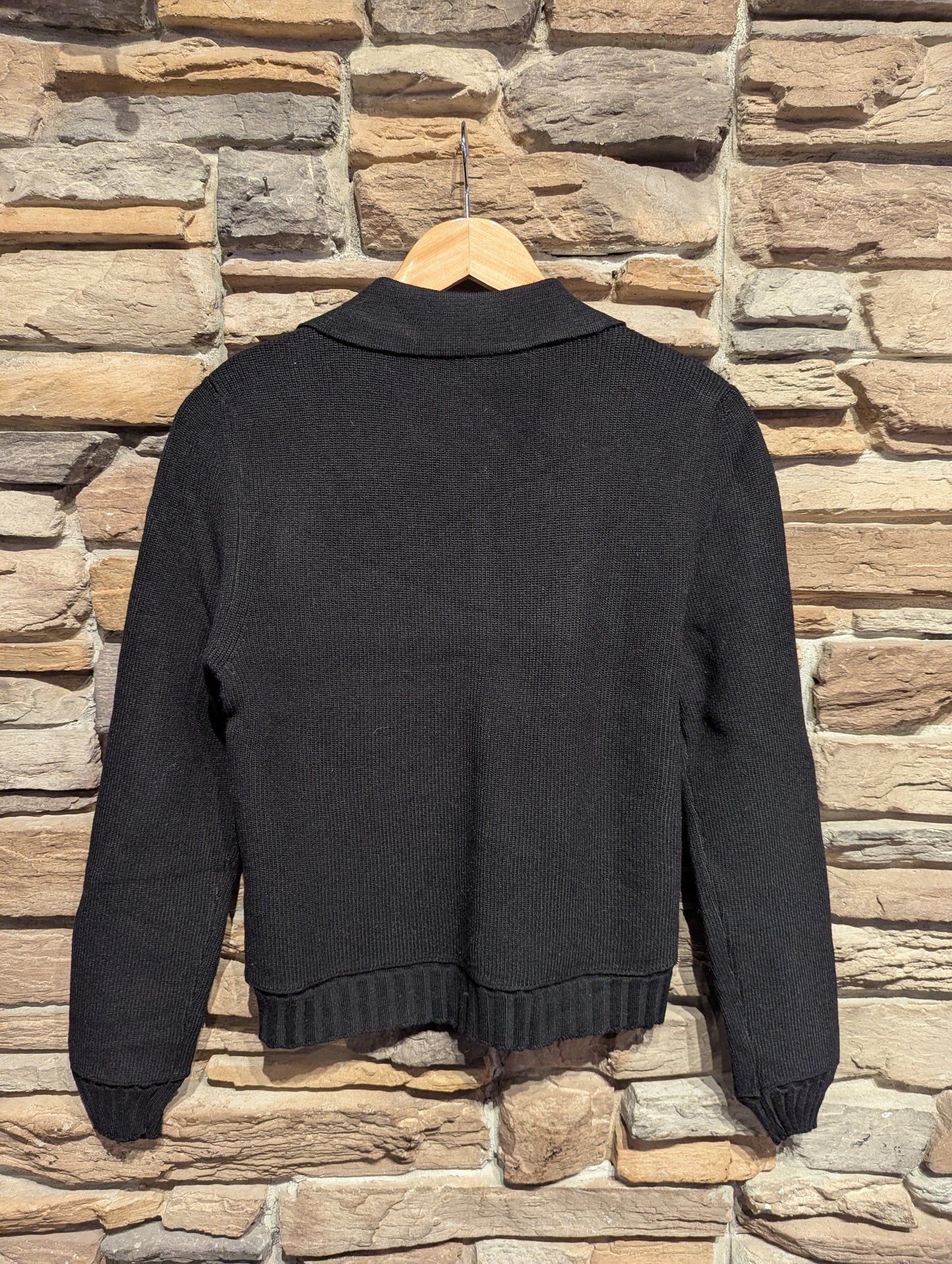 Attached Double Layer Collared Cardigan