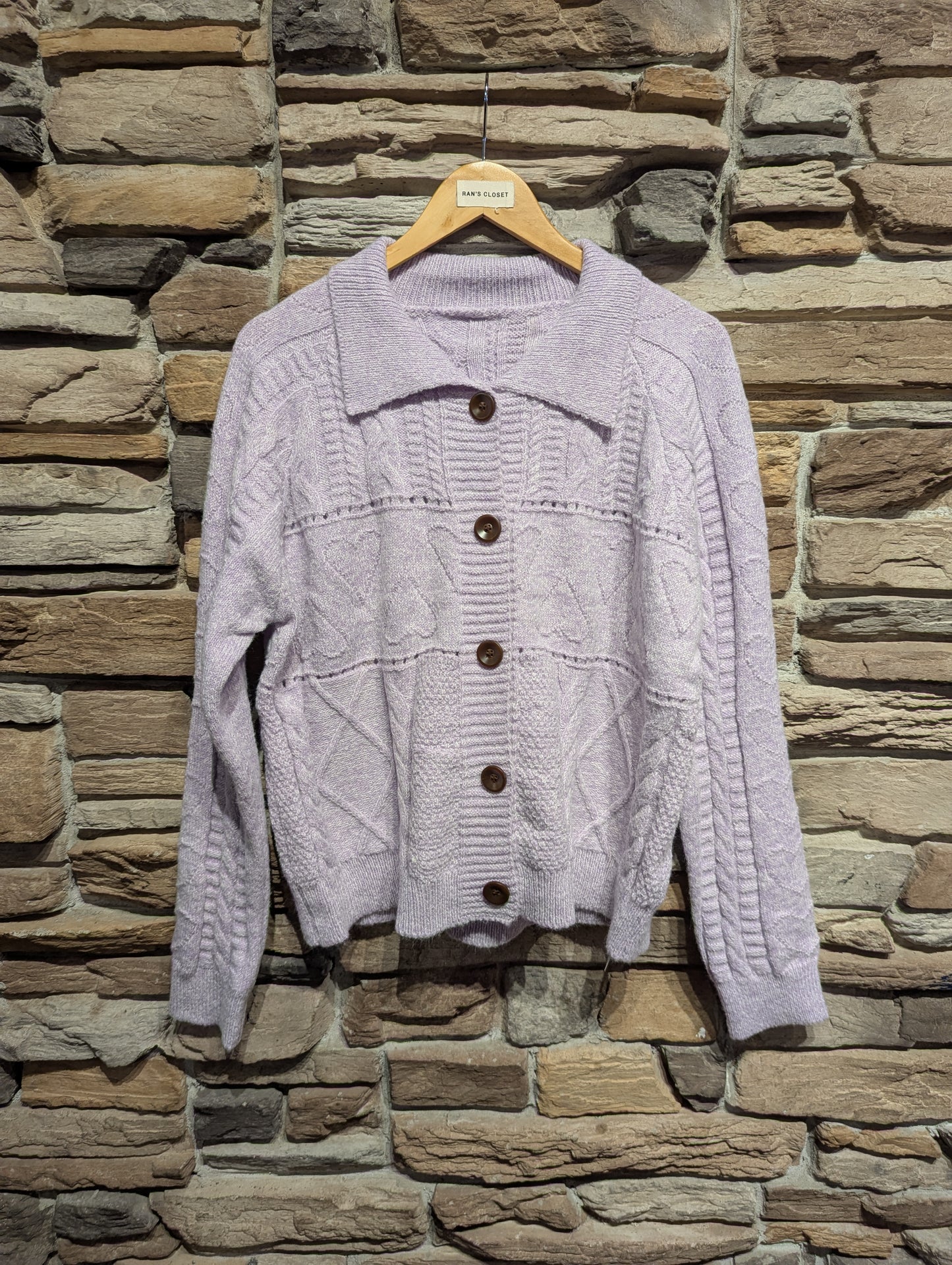 Oversized Collar Cardigan