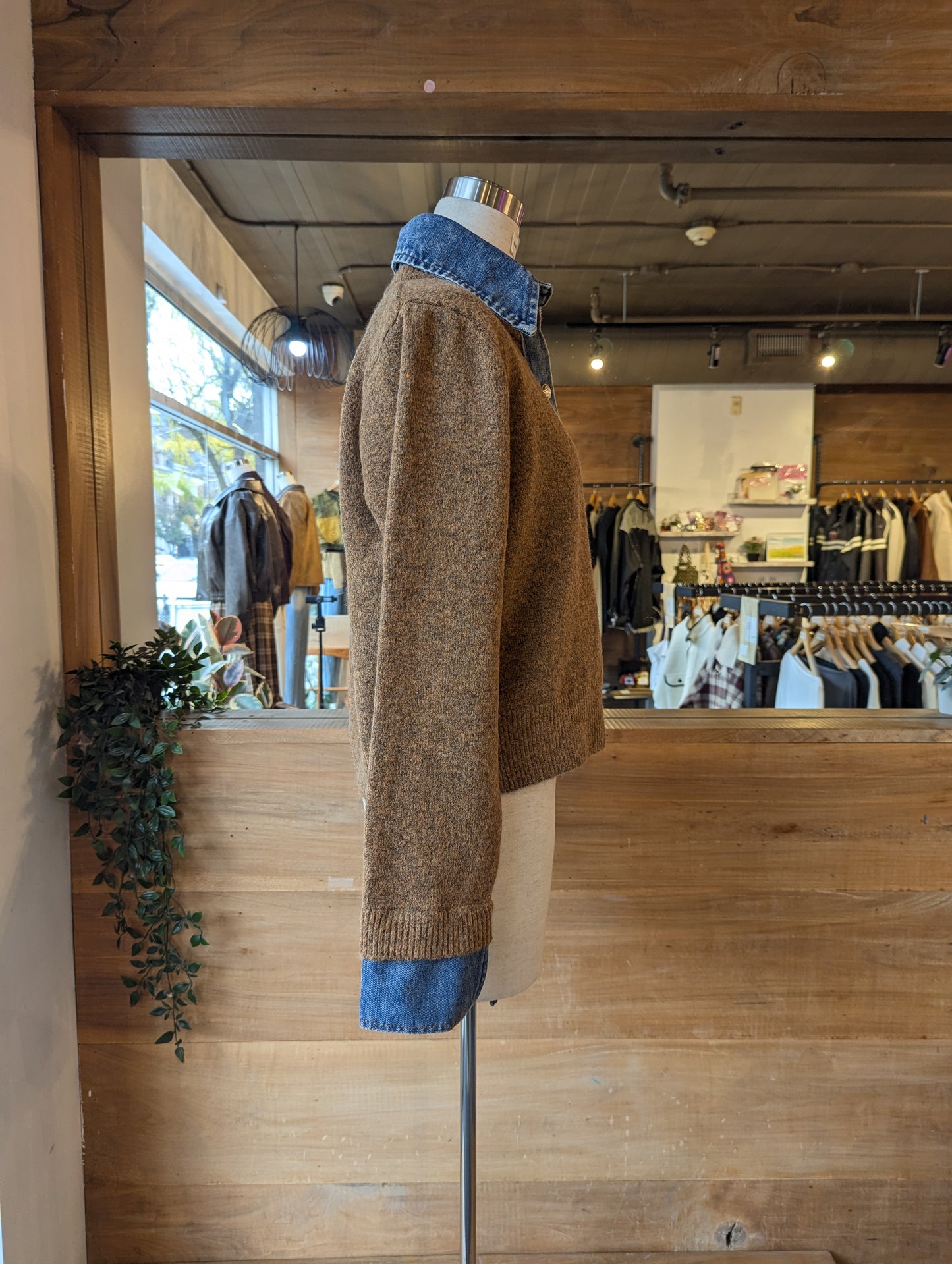 Denim Collared Cardigan