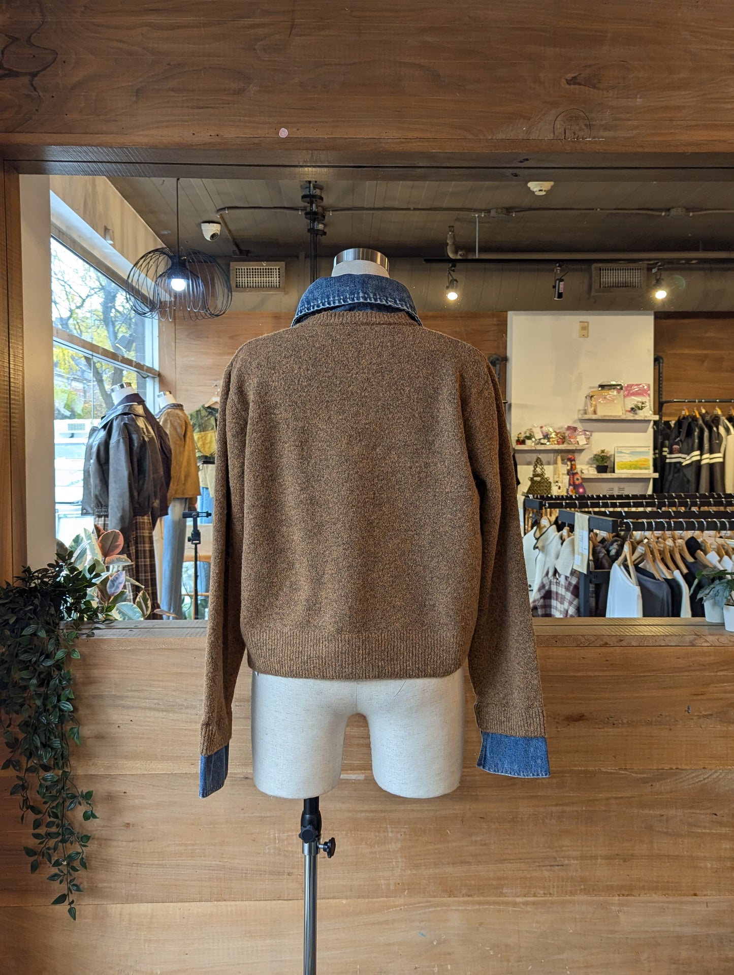 Denim Collared Cardigan