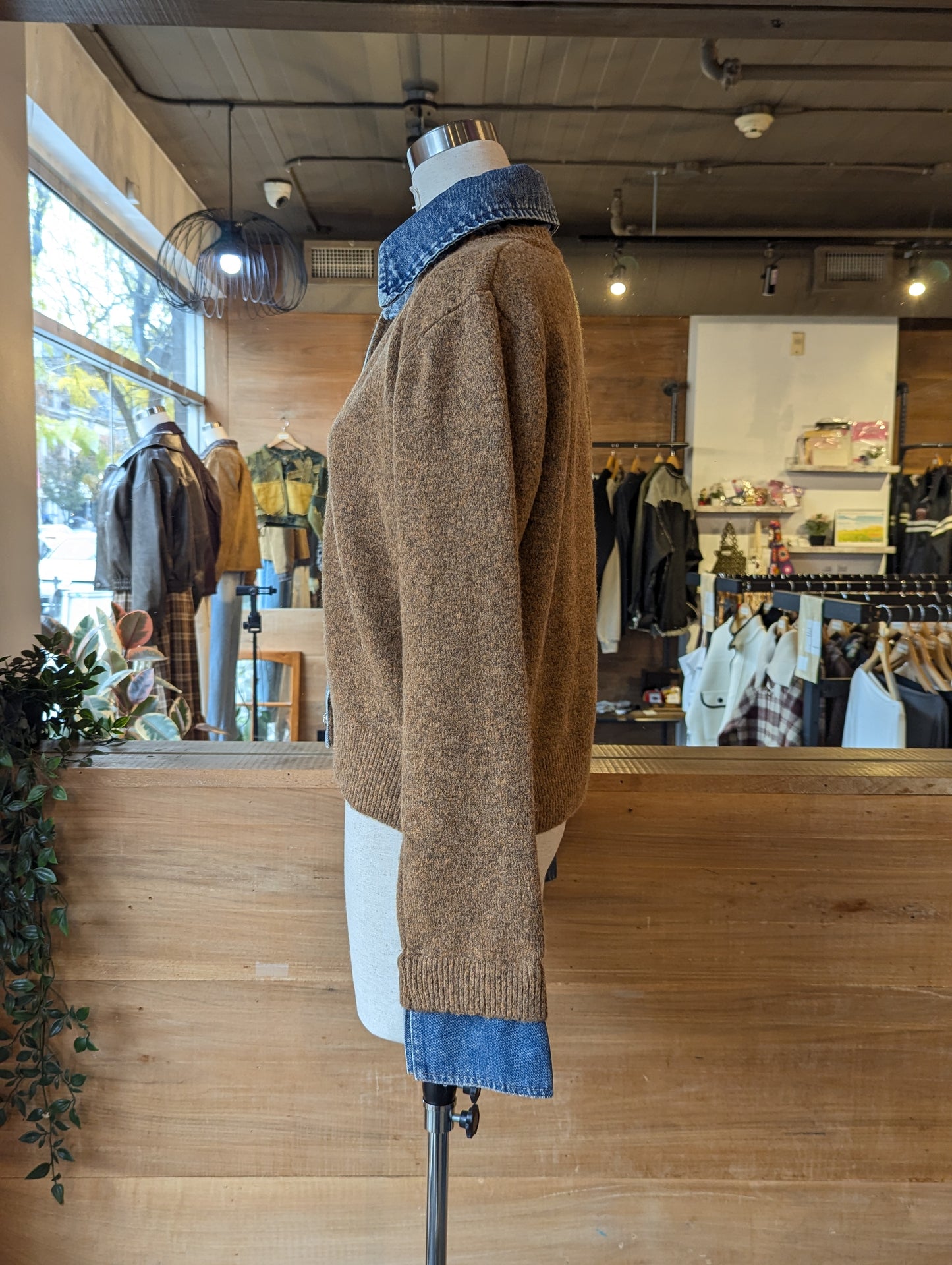 Denim Collared Cardigan