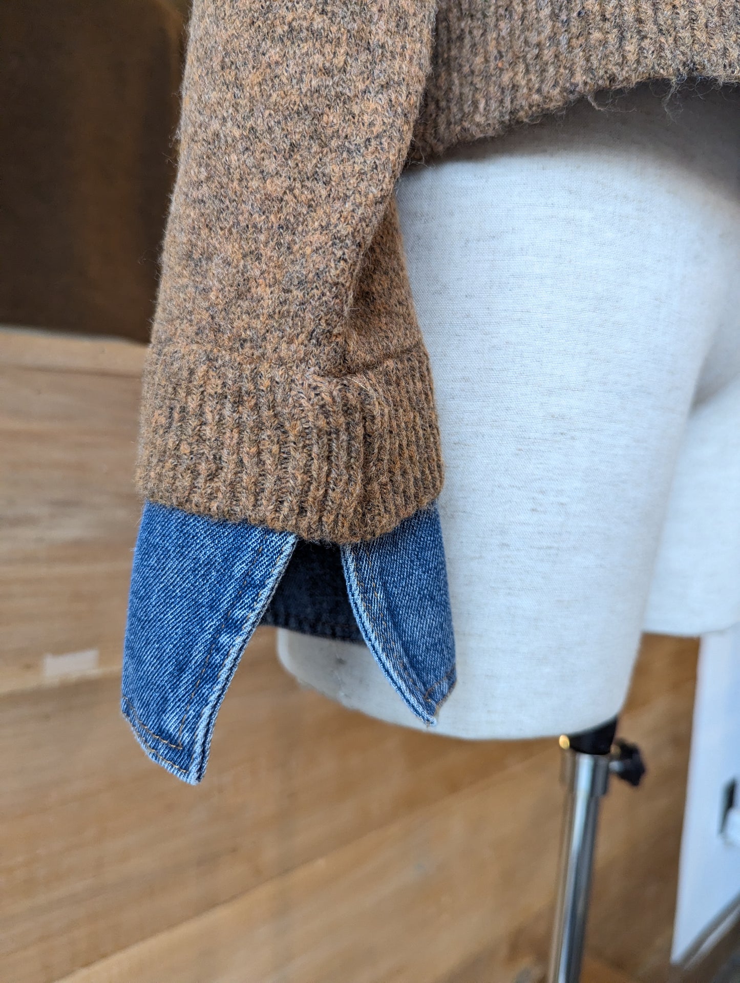 Denim Collared Cardigan