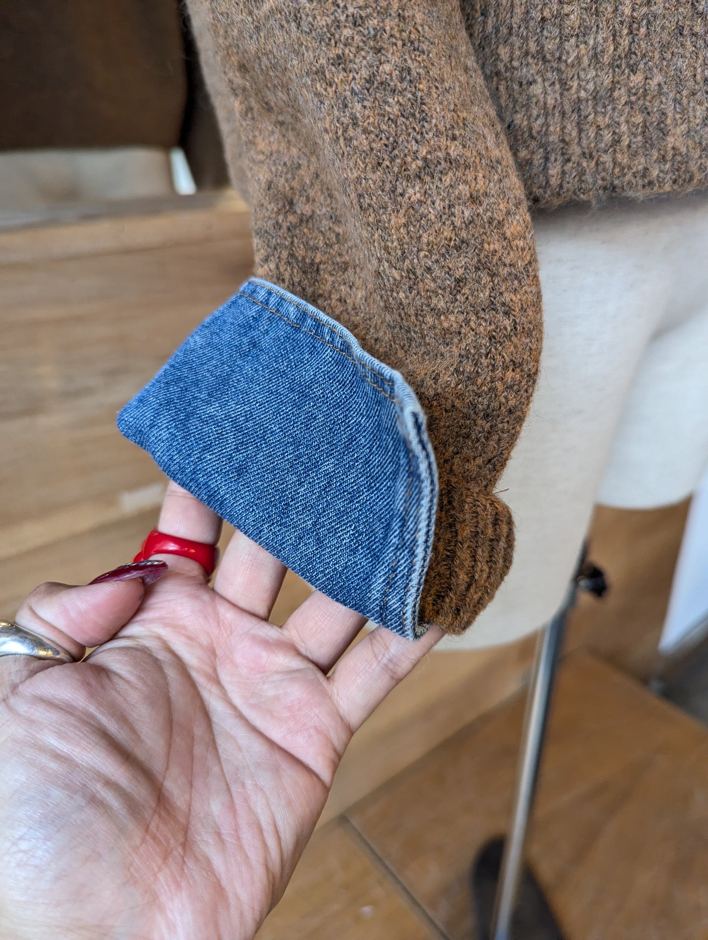 Denim Collared Cardigan