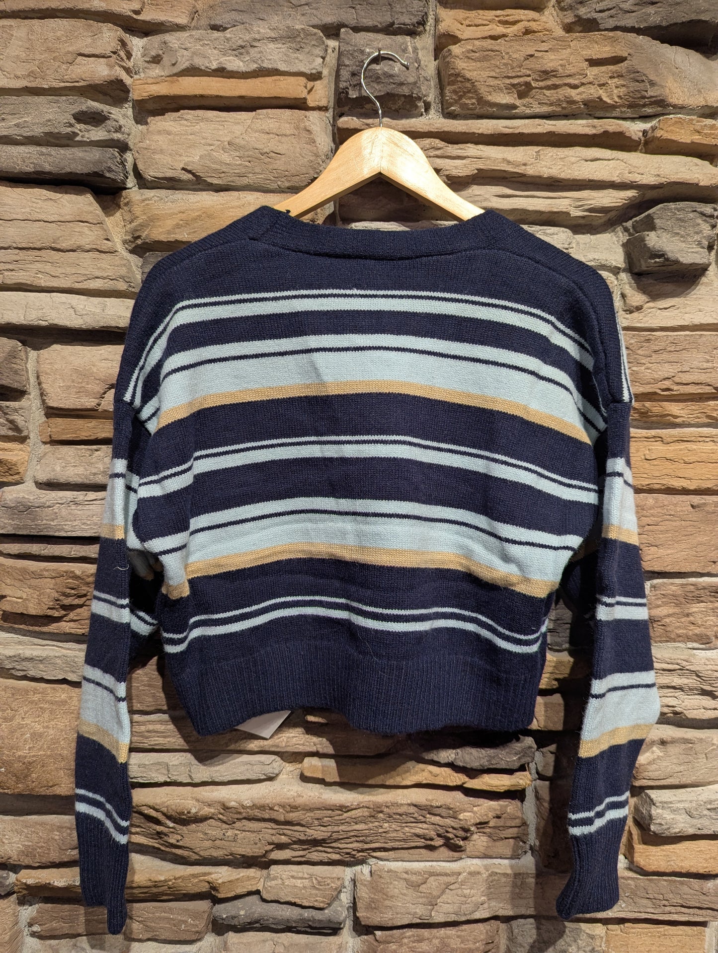 Cropped Baggy Striped Cardigan