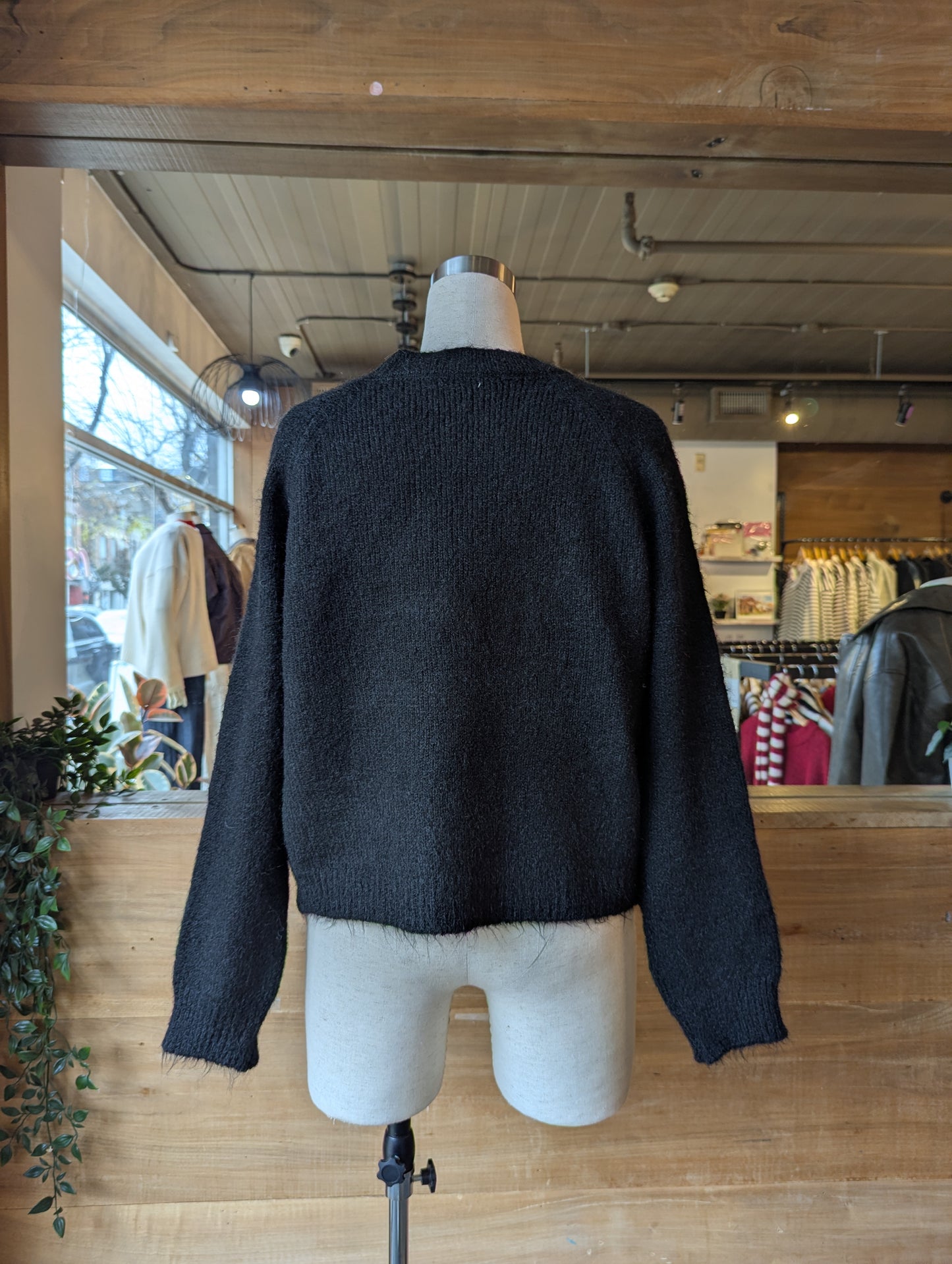 Sweater with Striped Scarf Set