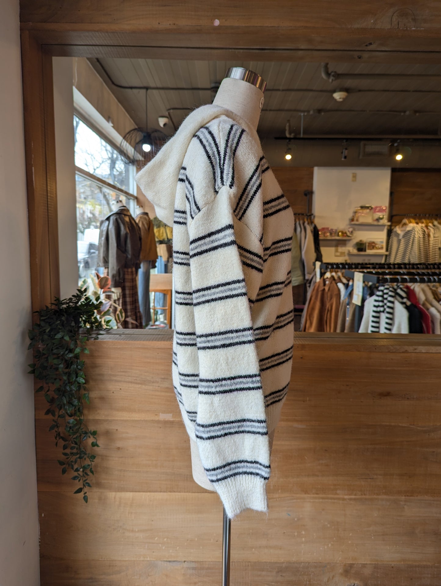 Hooded Stripe Sweater