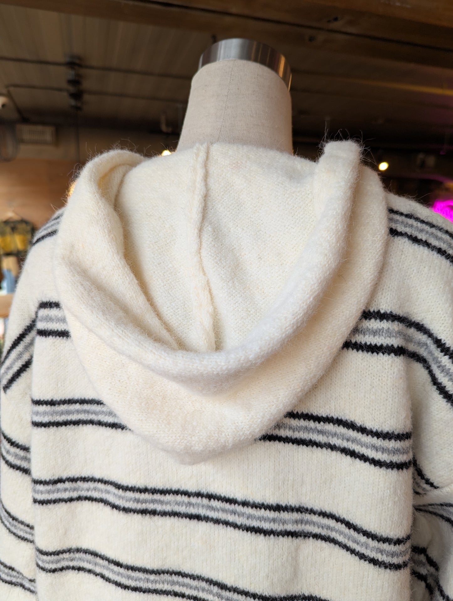Hooded Stripe Sweater