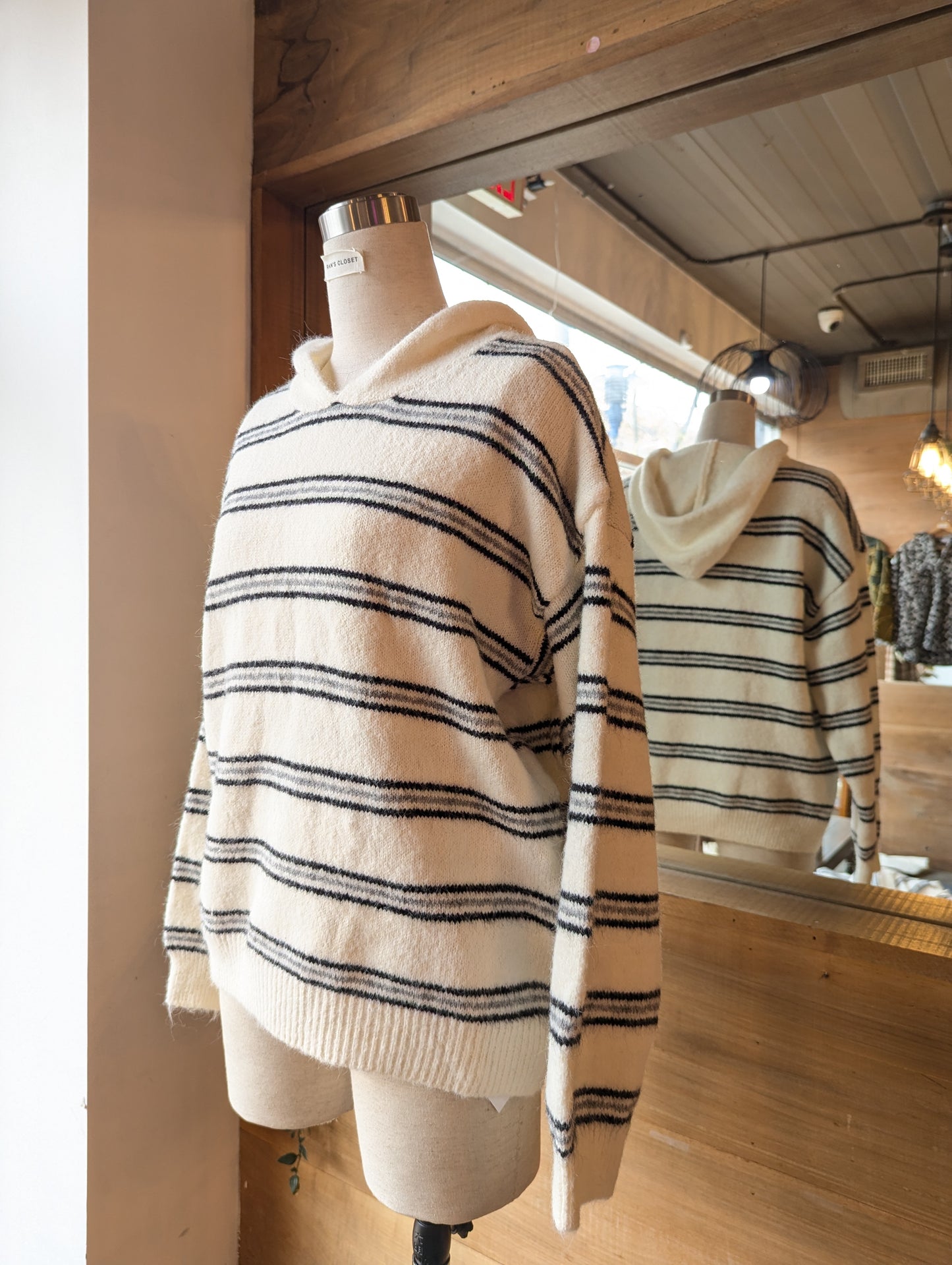 Hooded Stripe Sweater