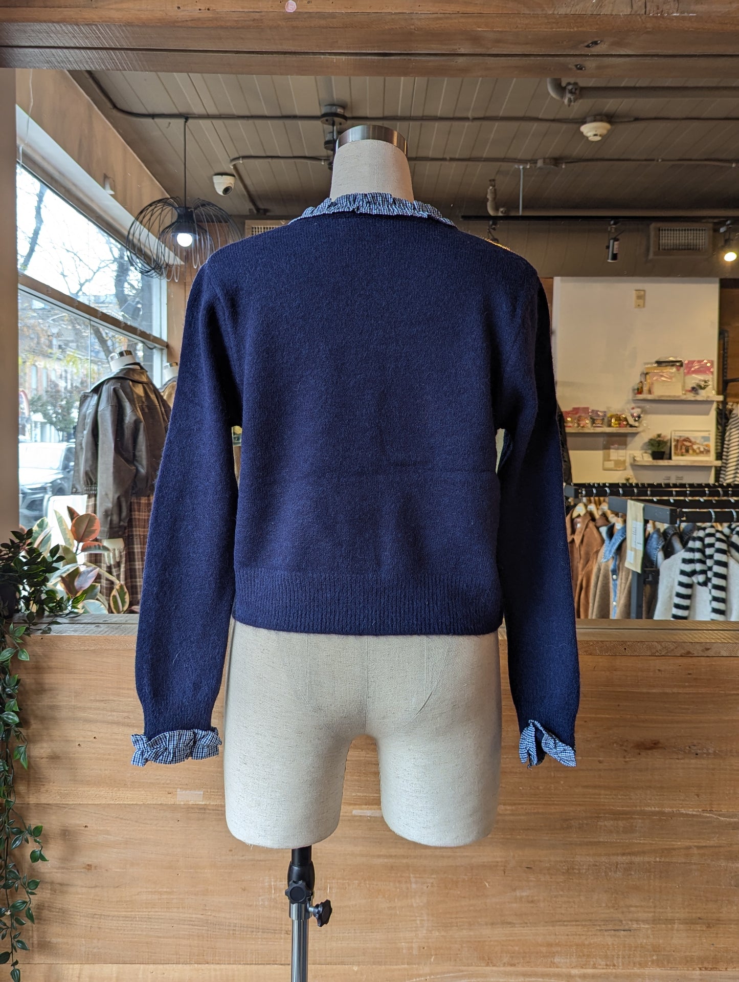 Plaid Ruffle Cardigan