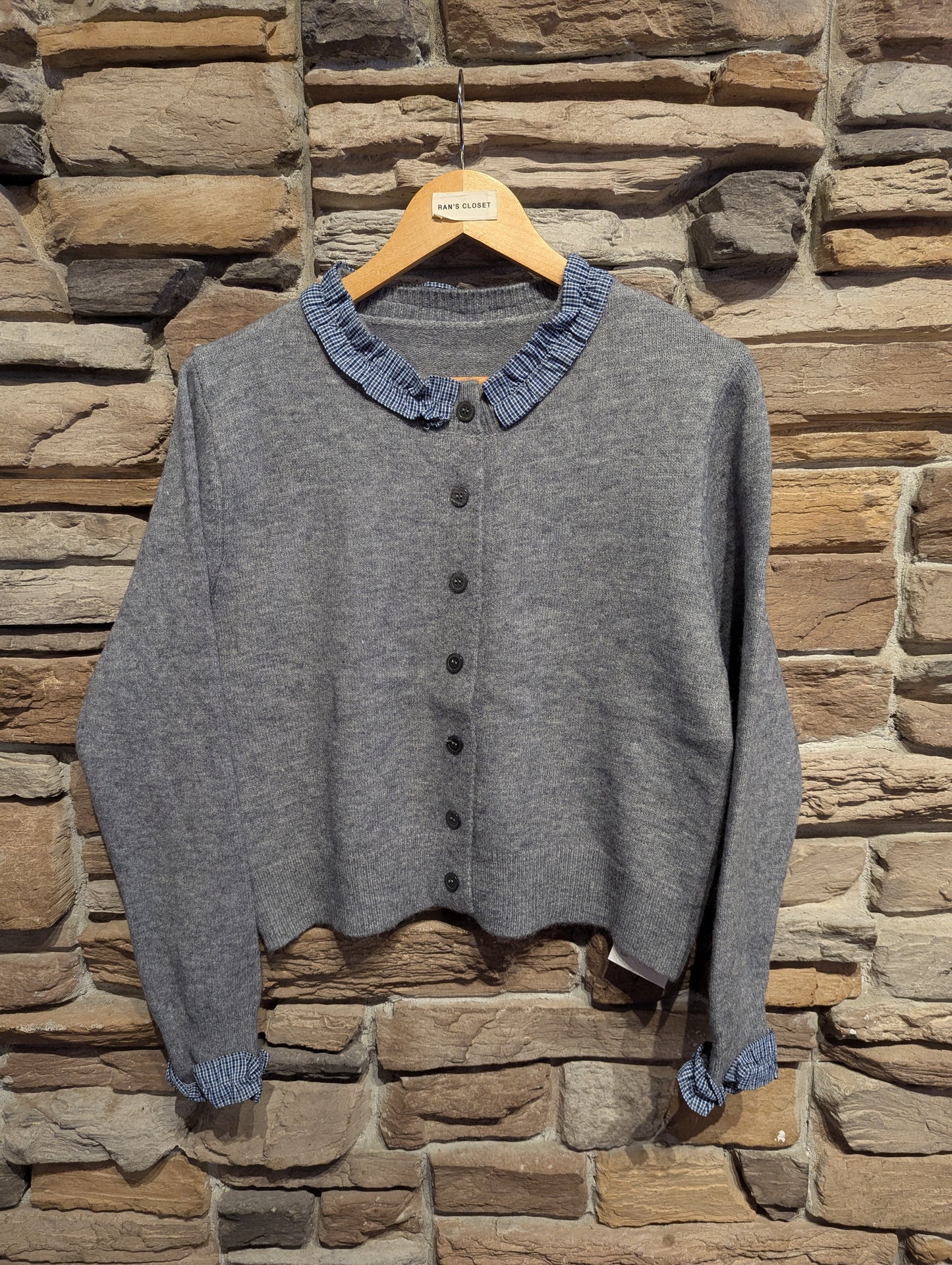 Plaid Ruffle Cardigan