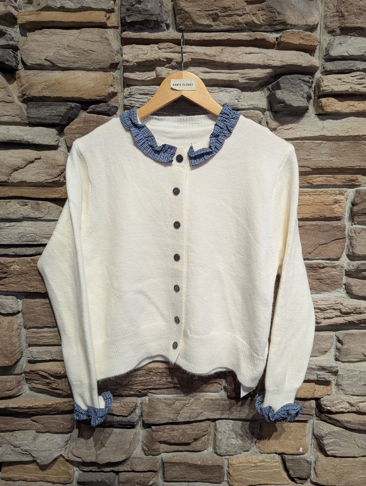 Plaid Ruffle Cardigan