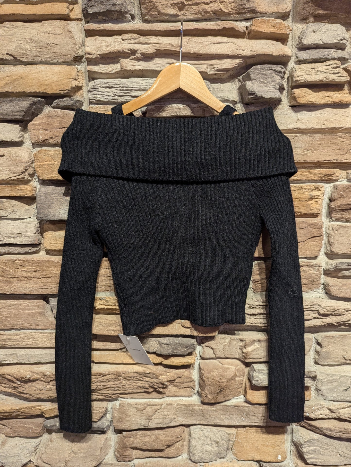 Off Shoulder Sweater with Buttons
