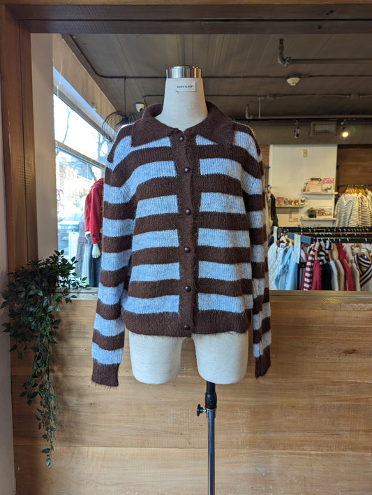 Stripe Collared Cardigan