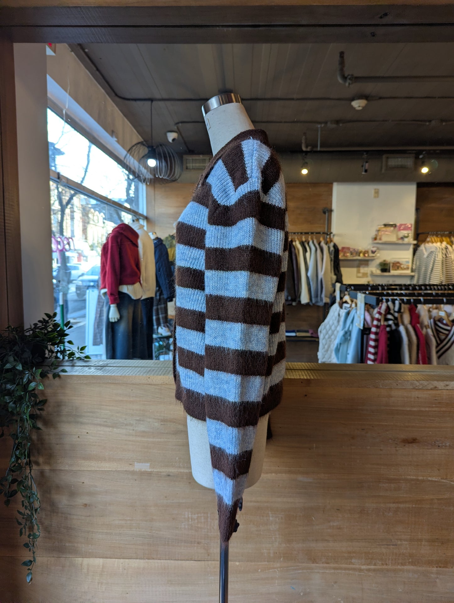 Stripe Collared Cardigan