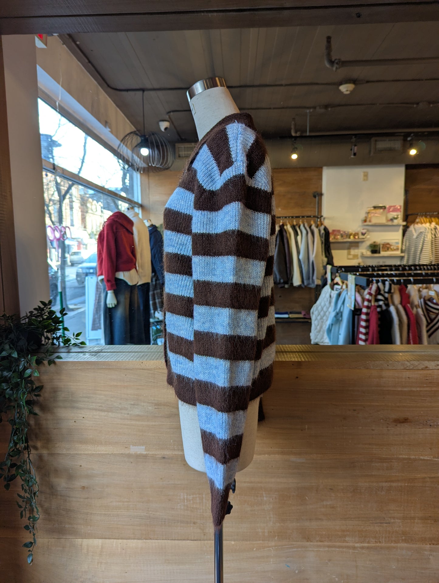 Stripe Collared Cardigan