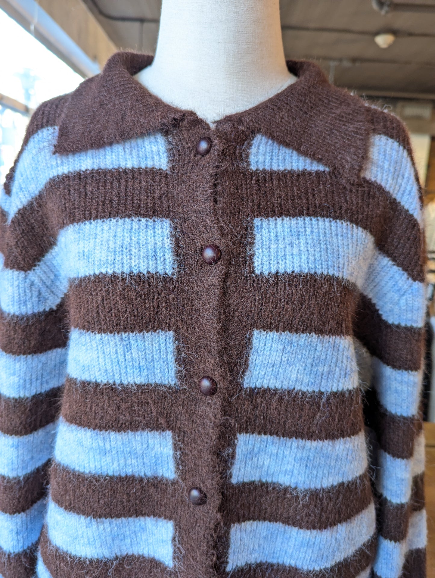 Stripe Collared Cardigan