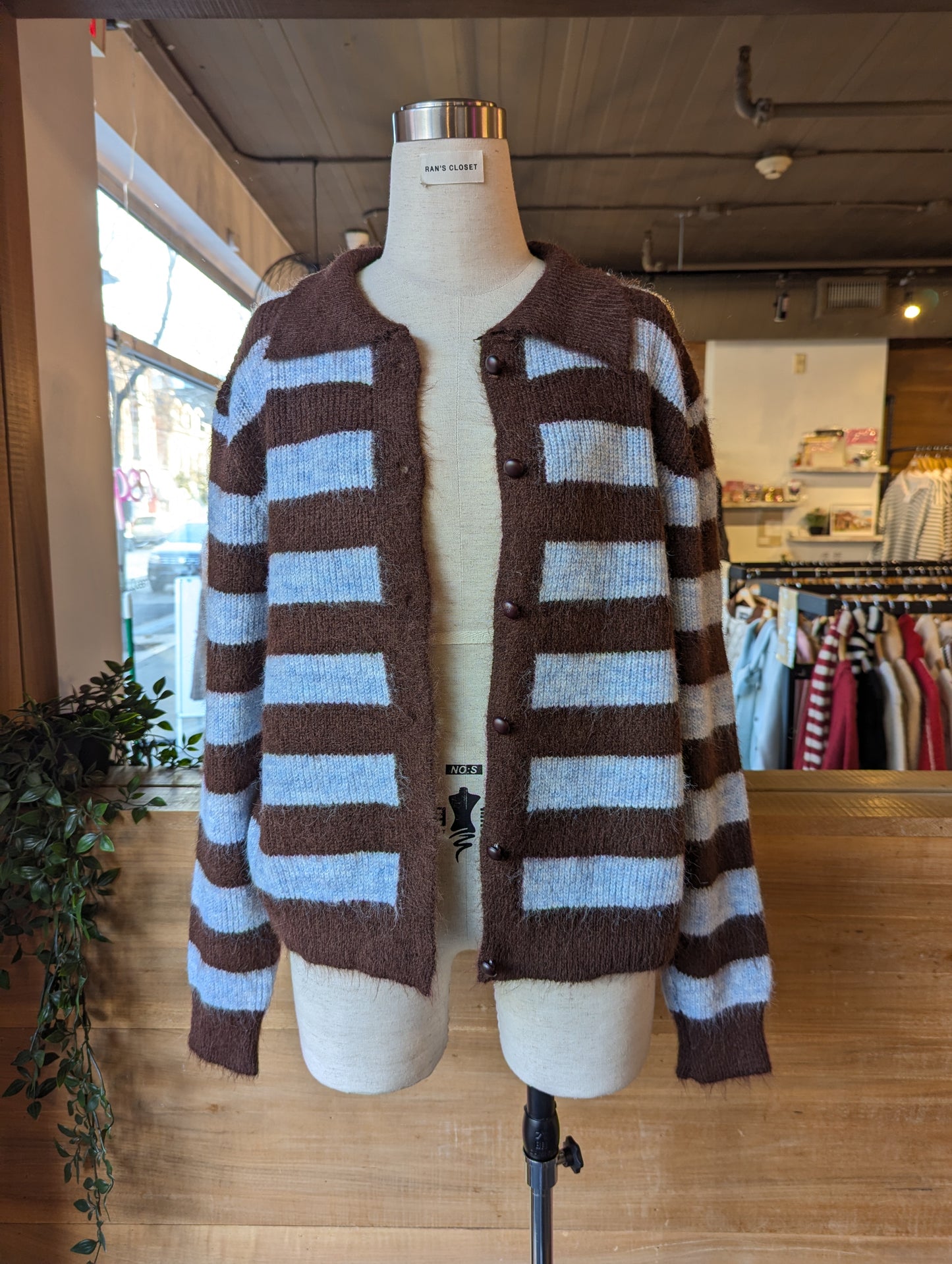 Stripe Collared Cardigan