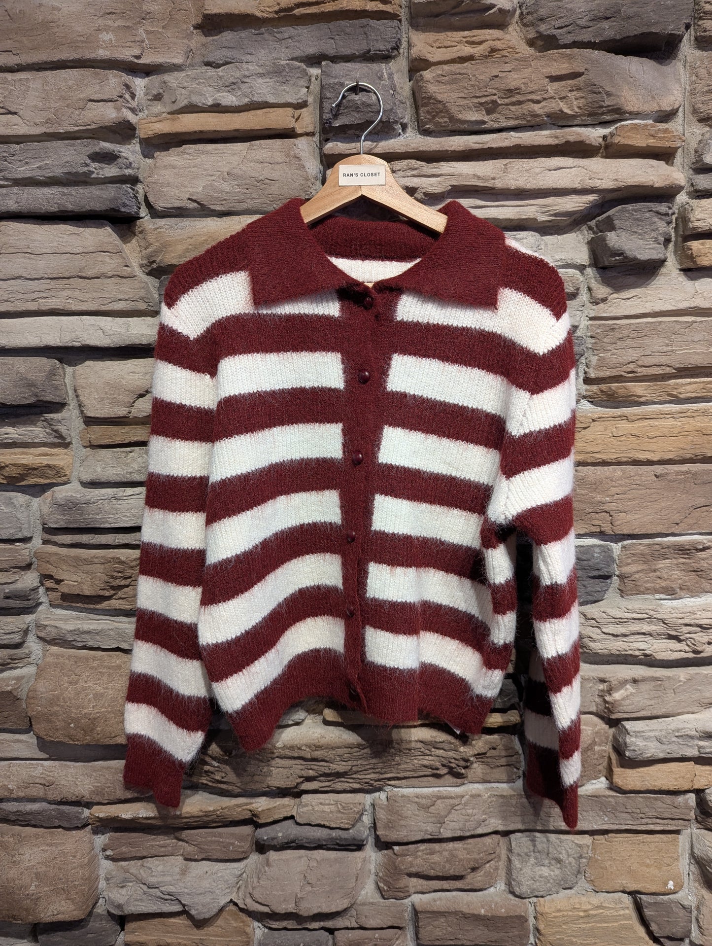 Stripe Collared Cardigan