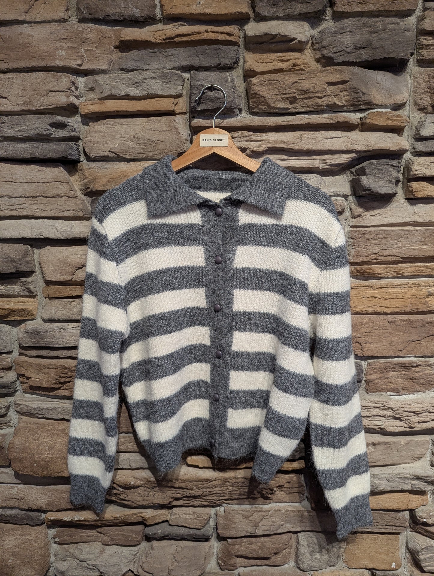 Stripe Collared Cardigan