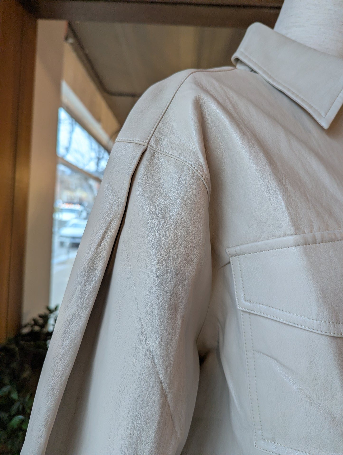 Vegan Leather Button Up