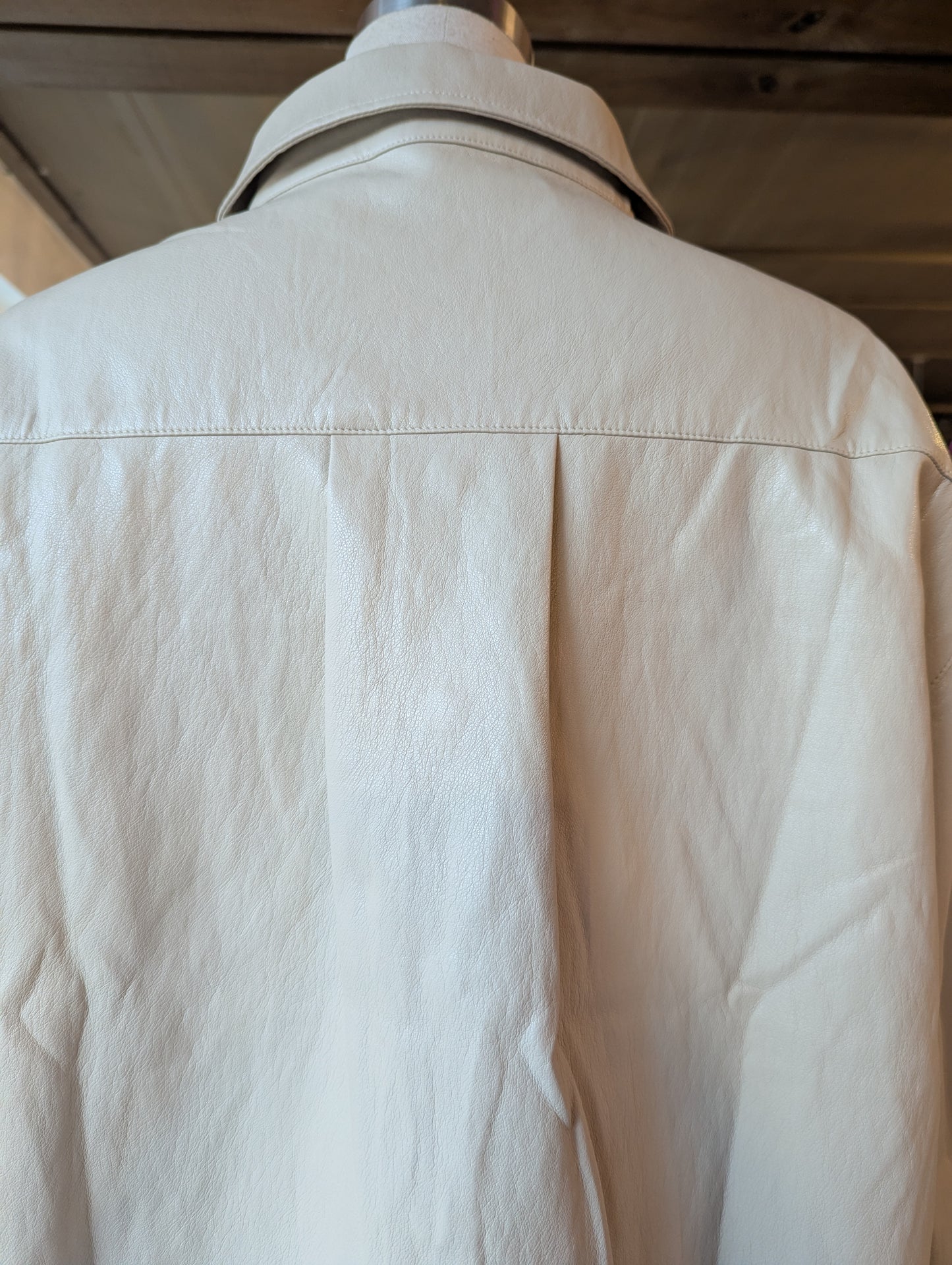 Vegan Leather Button Up