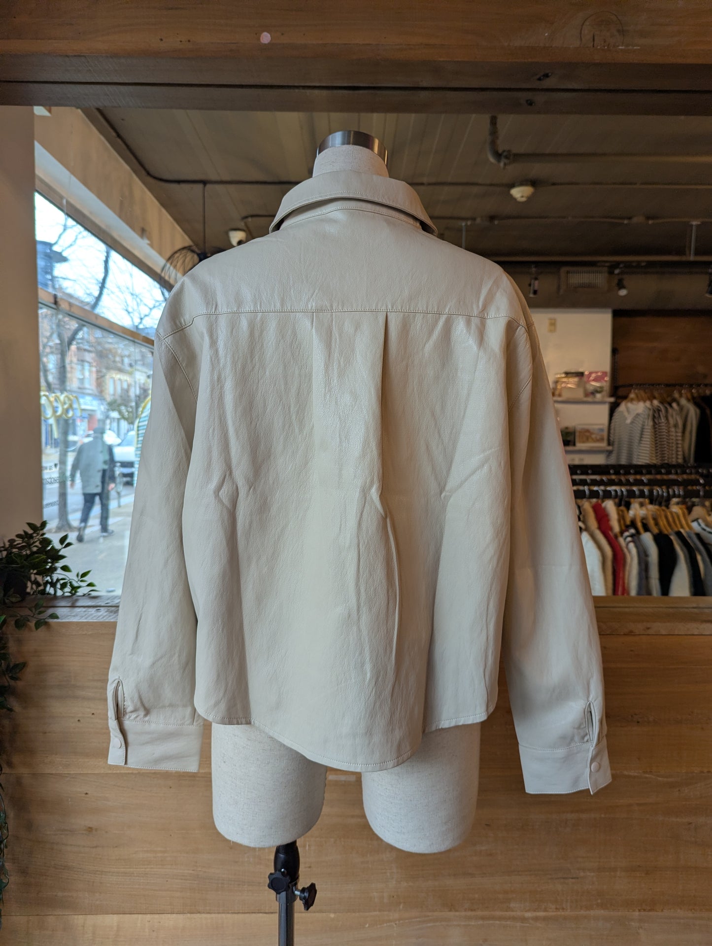 Vegan Leather Button Up