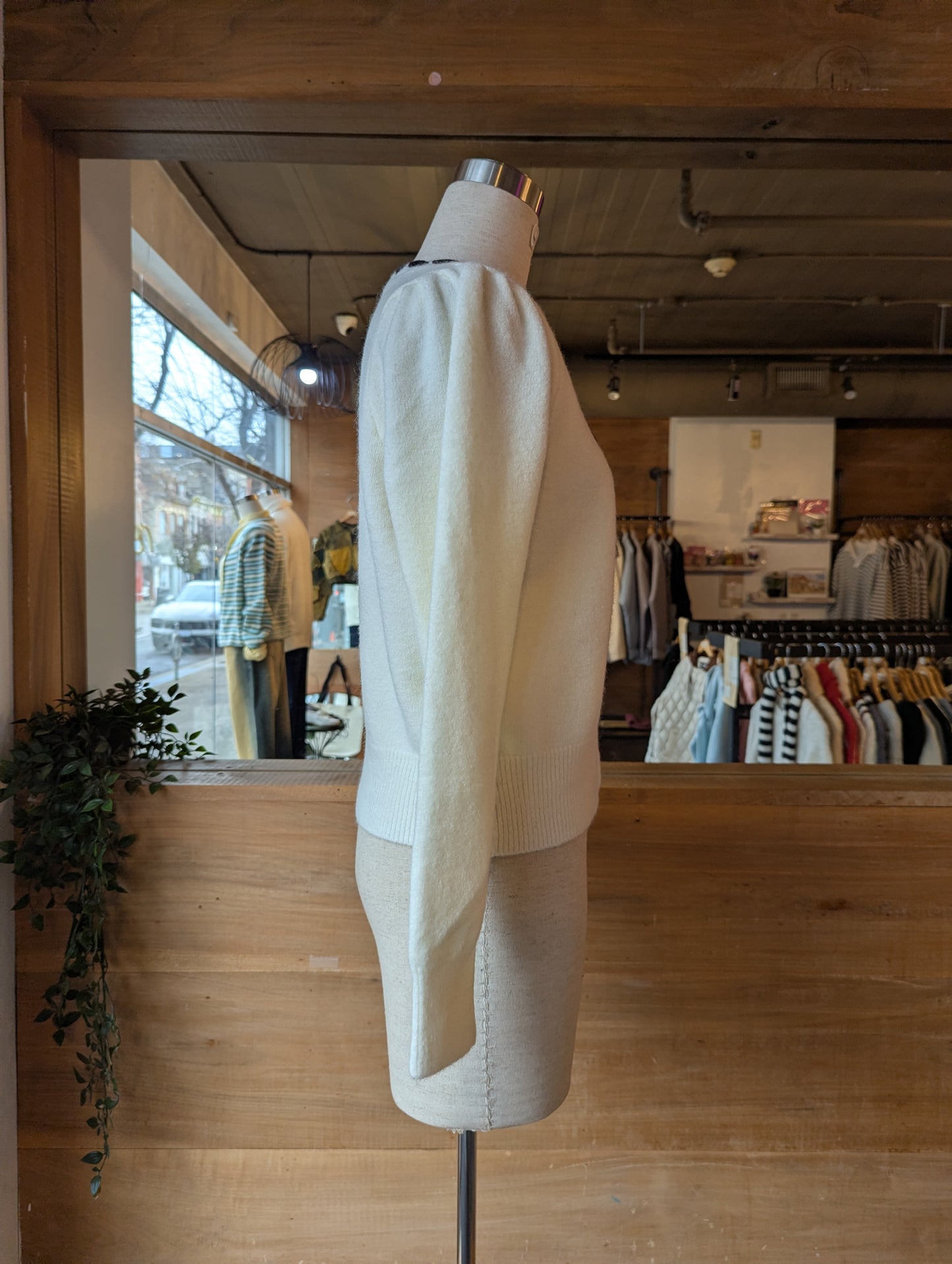 Contrast Trim Bow Cardigan