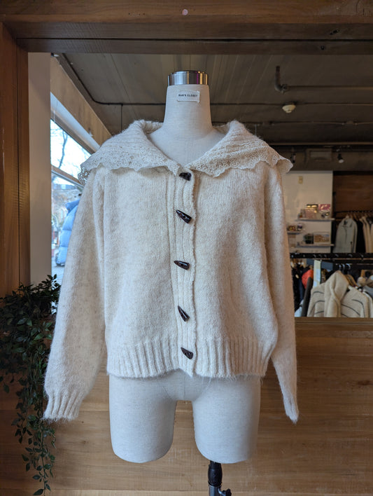 Ruffle Sailor Collar Cardigan