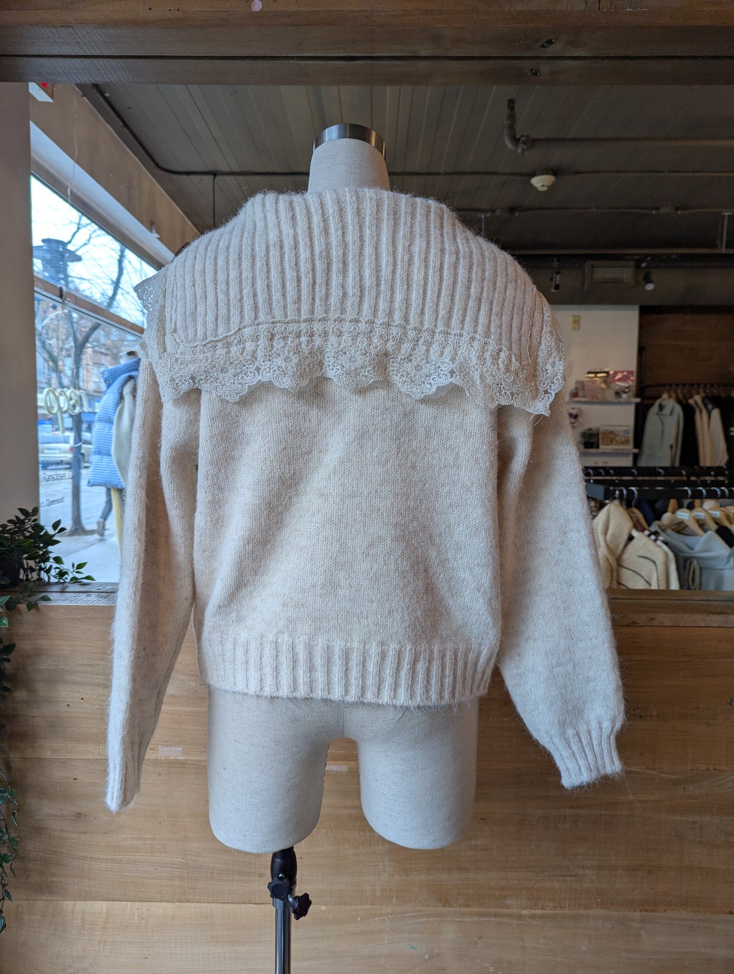 Ruffle Sailor Collar Cardigan