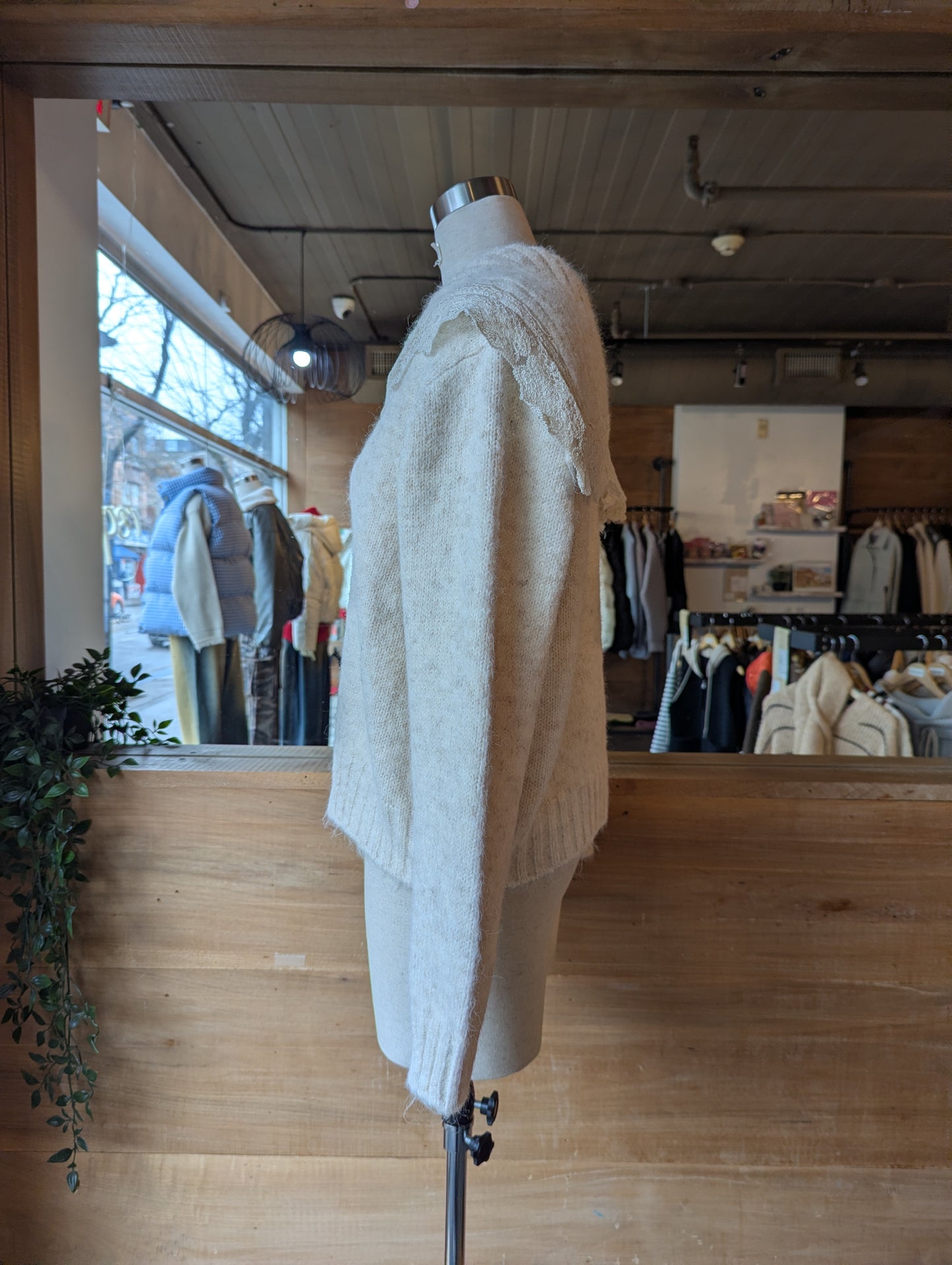 Ruffle Sailor Collar Cardigan