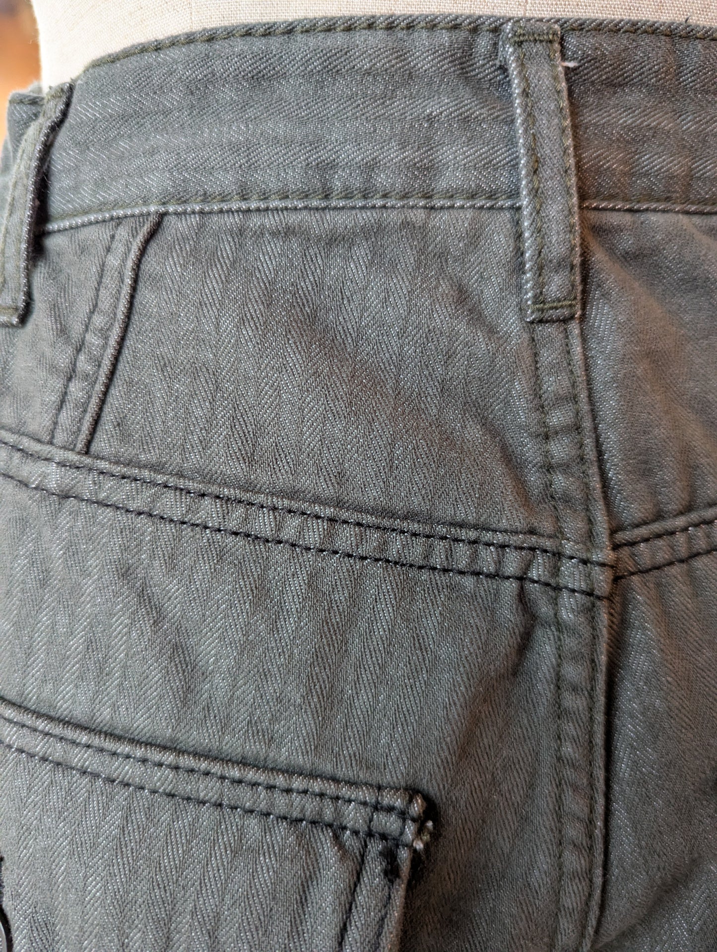 Fleece Lined High Rise Barrel Jeans with Pinstripes