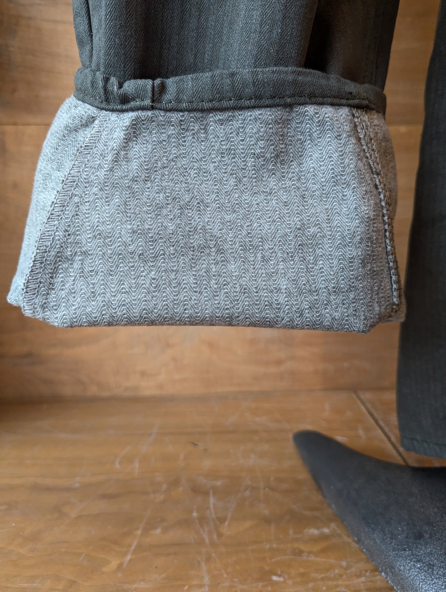 Fleece Lined High Rise Barrel Jeans with Pinstripes