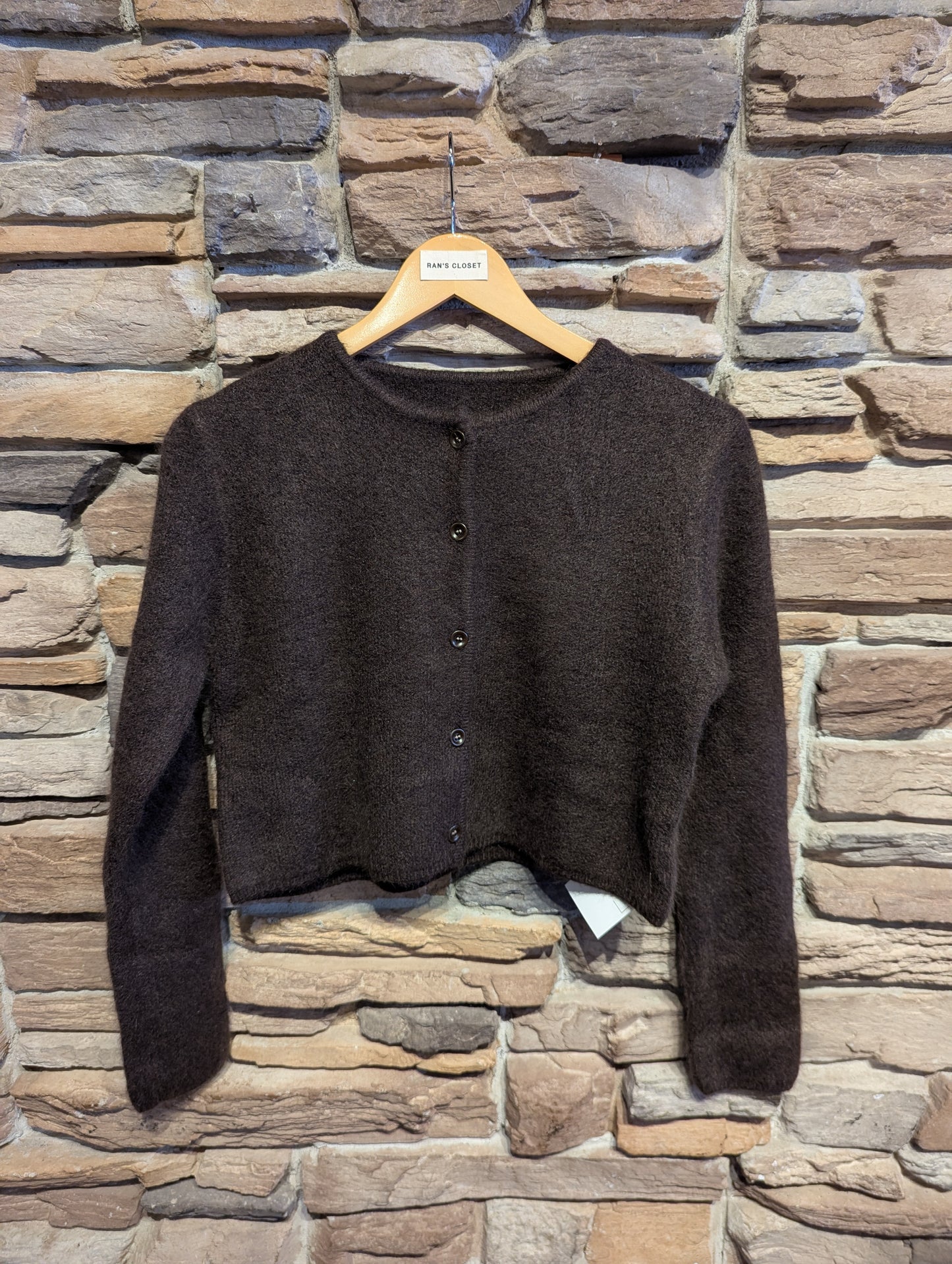 Textured Angora Blend Cardigan