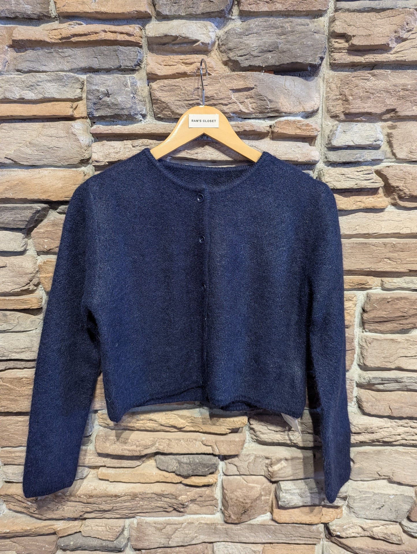 Textured Angora Blend Cardigan