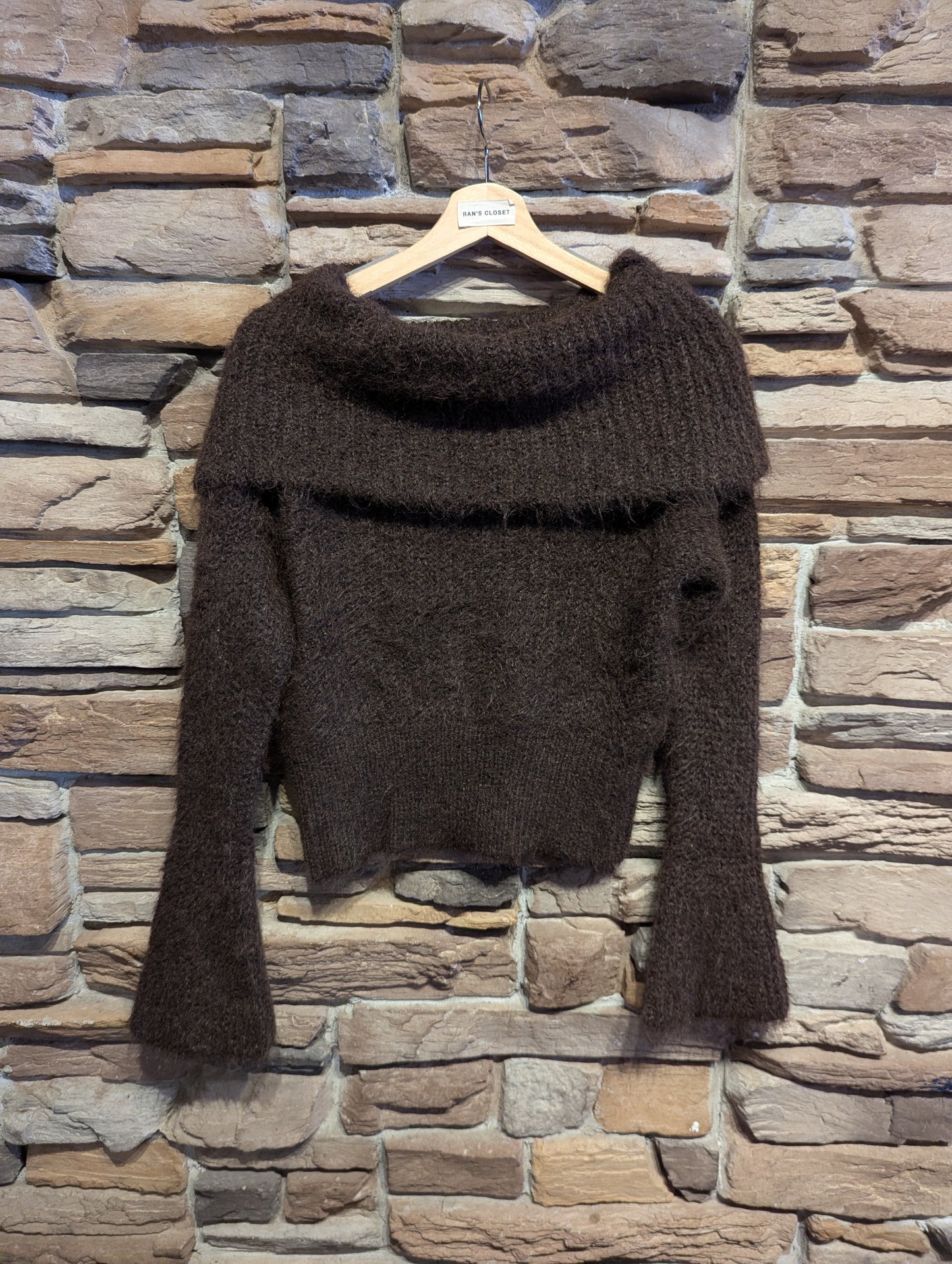 Off the Should Fuzzy Ribbed Top