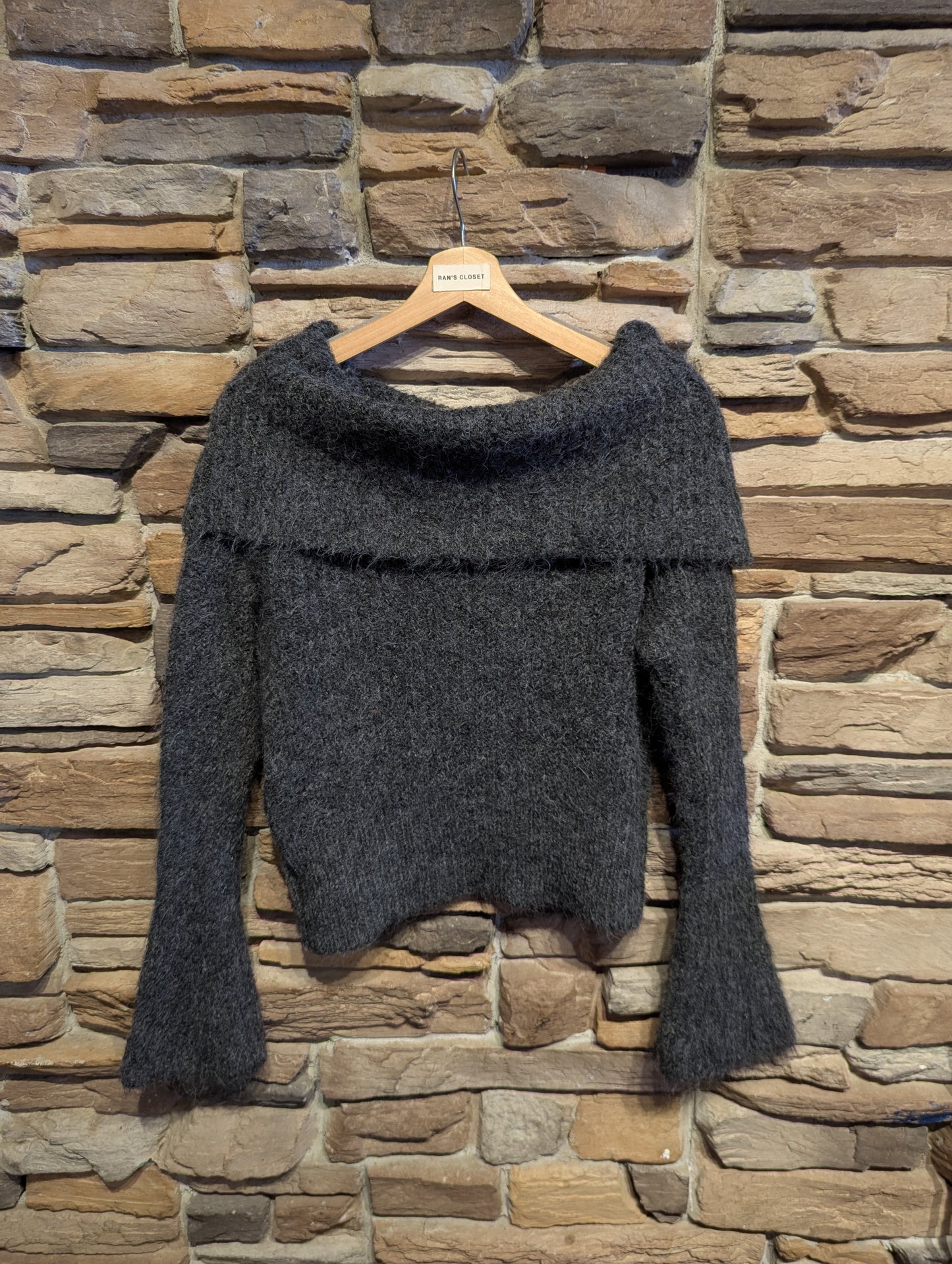 Off the Should Fuzzy Ribbed Top