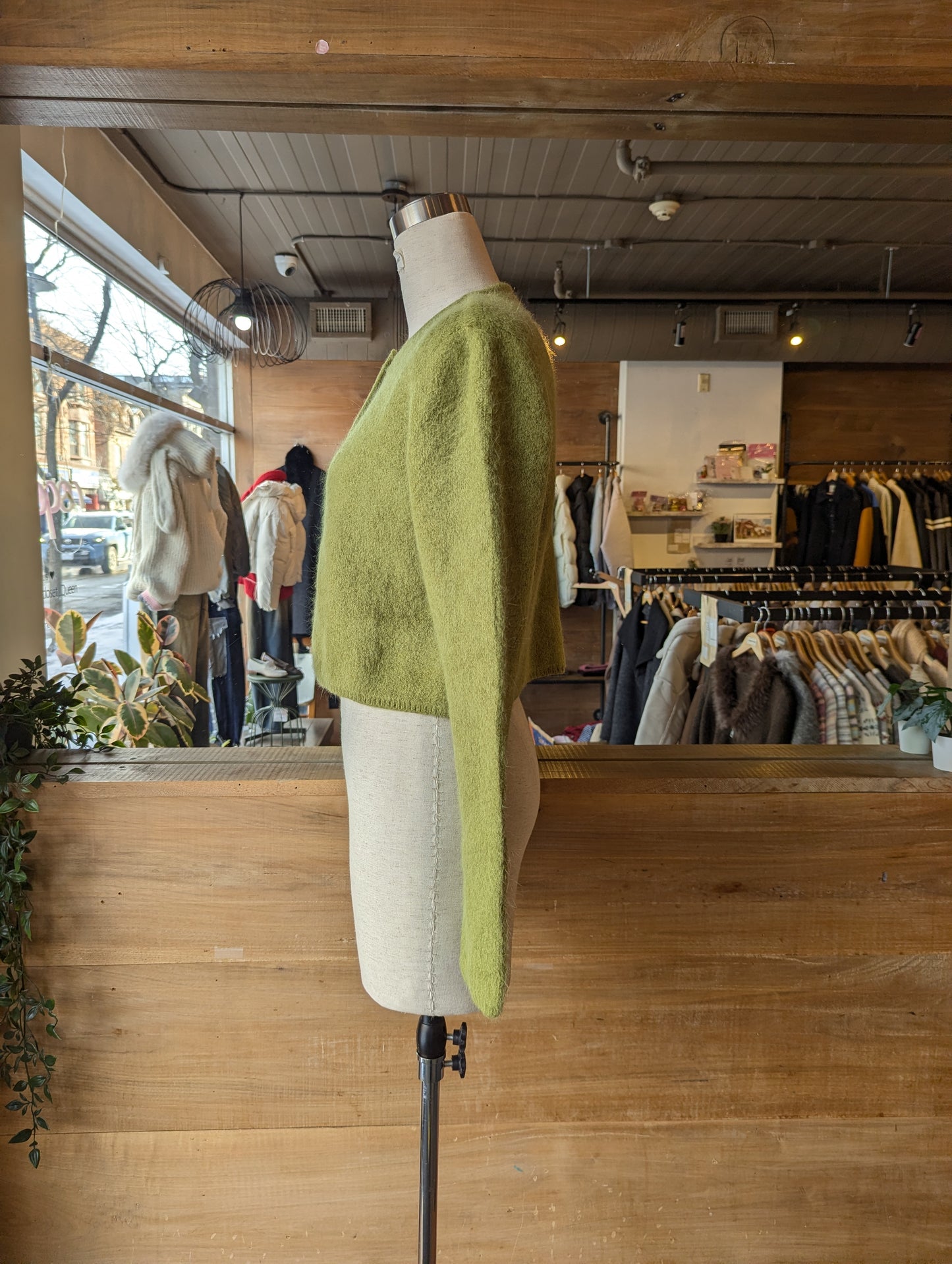 Textured Angora Blend Cardigan