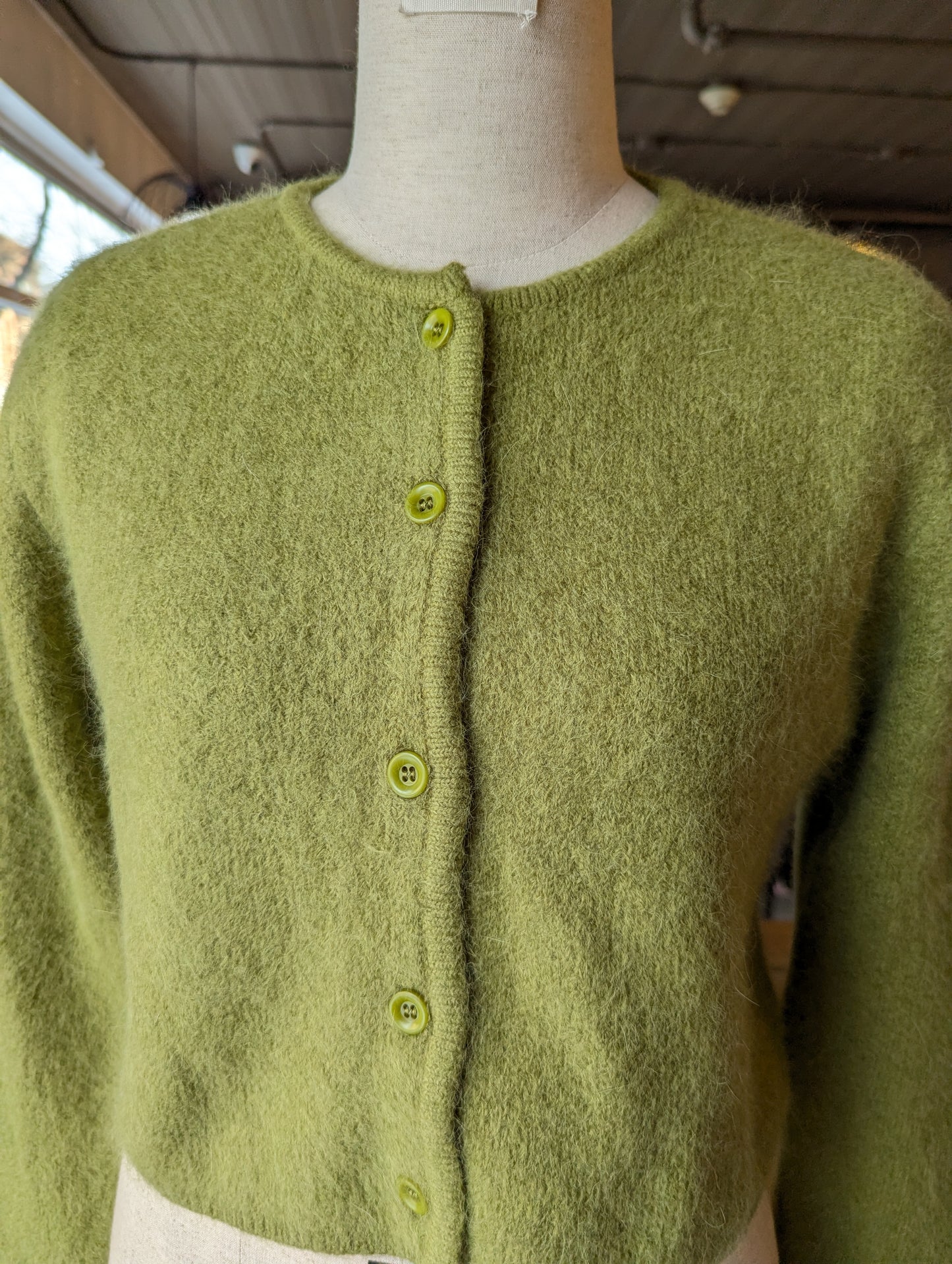 Textured Angora Blend Cardigan
