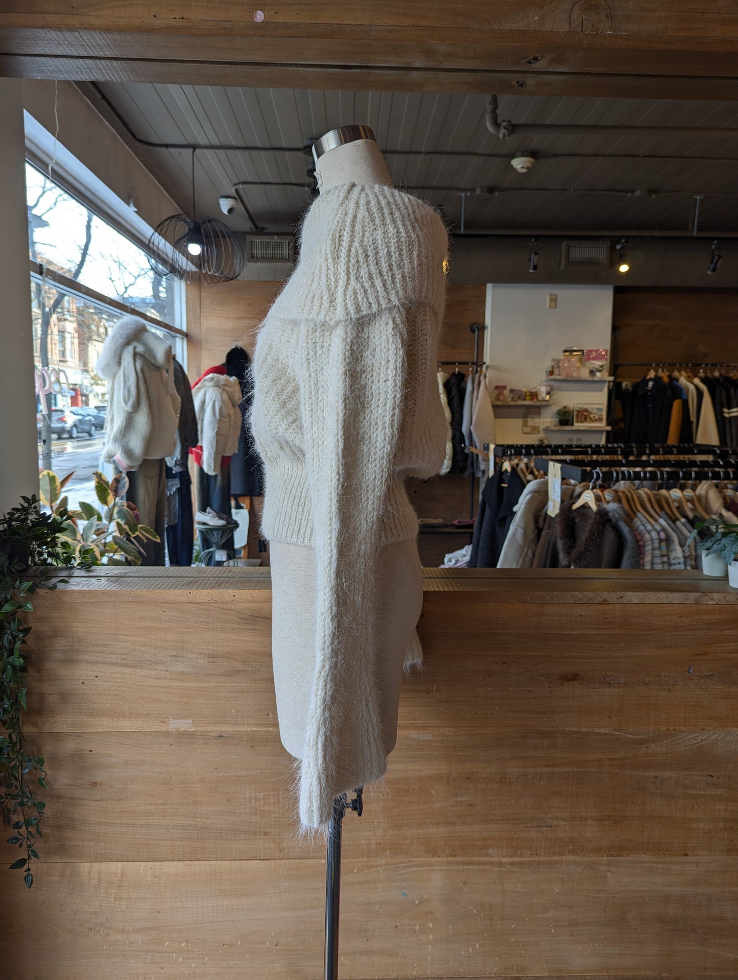 Off the Should Fuzzy Ribbed Top