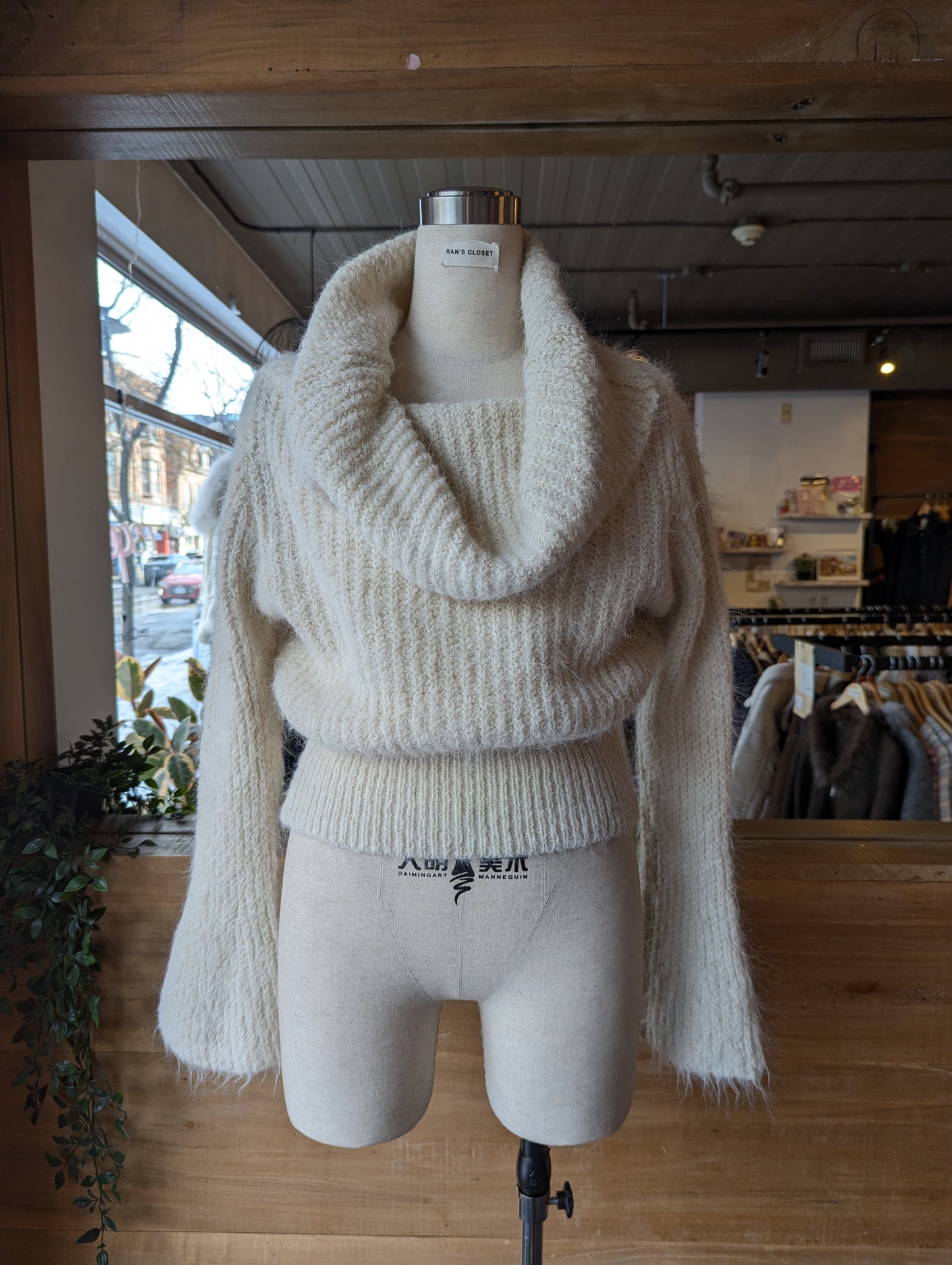 Off the Should Fuzzy Ribbed Top