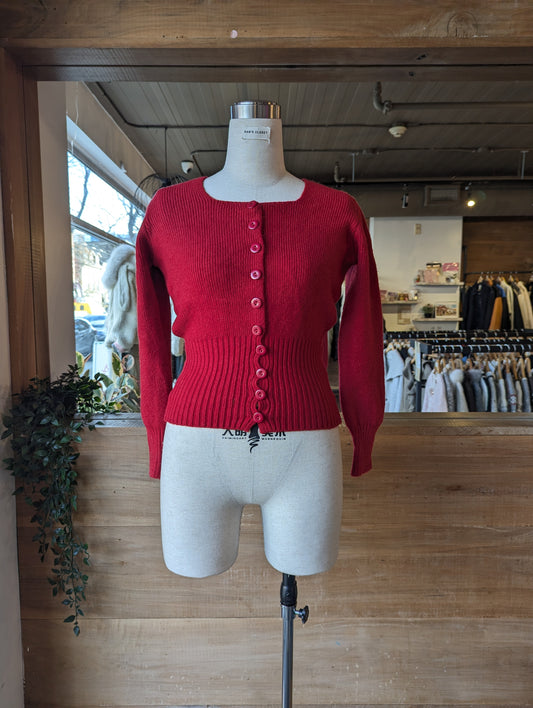 Cinched Square Neck Cardigan