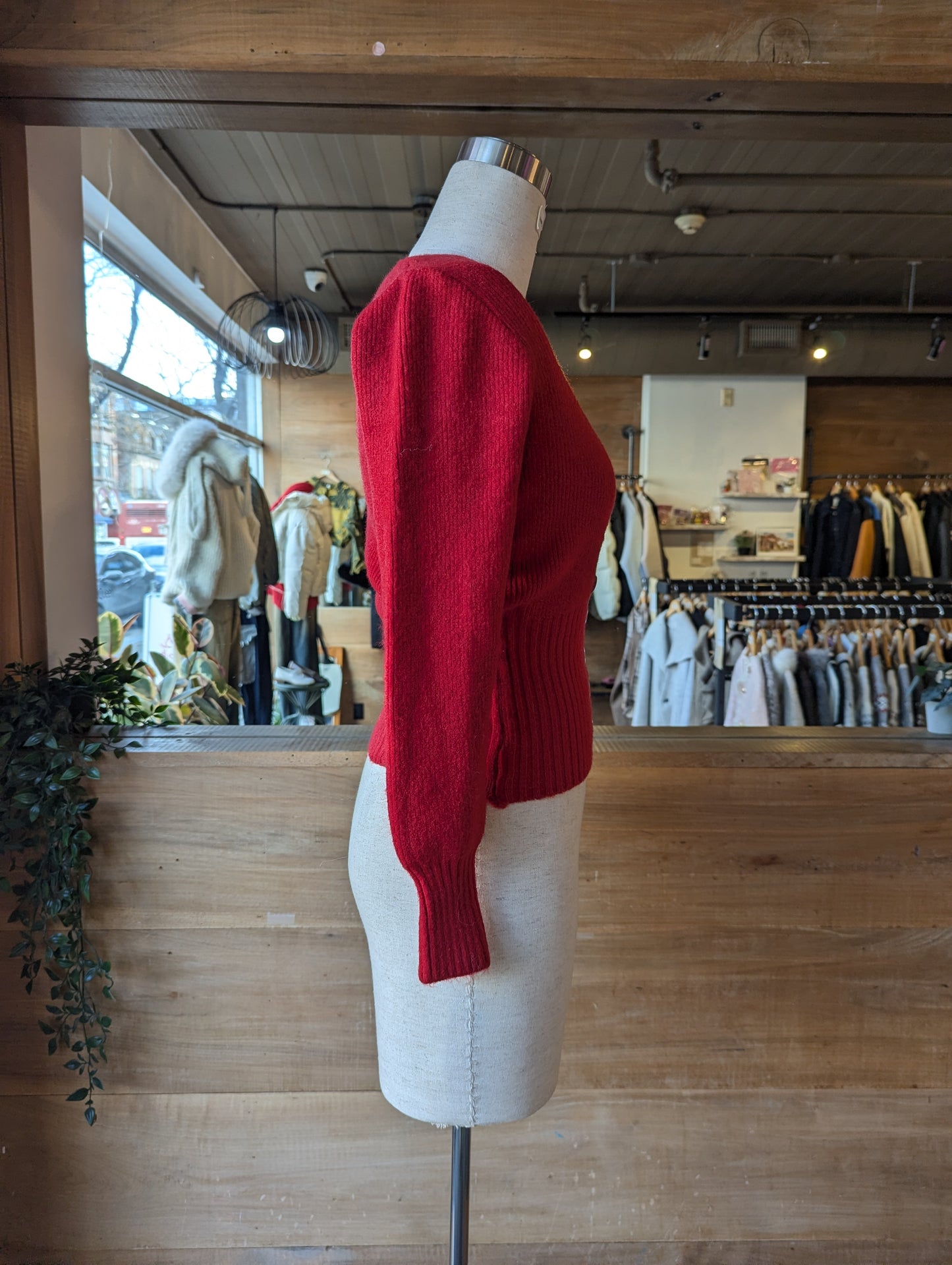 Cinched Square Neck Cardigan