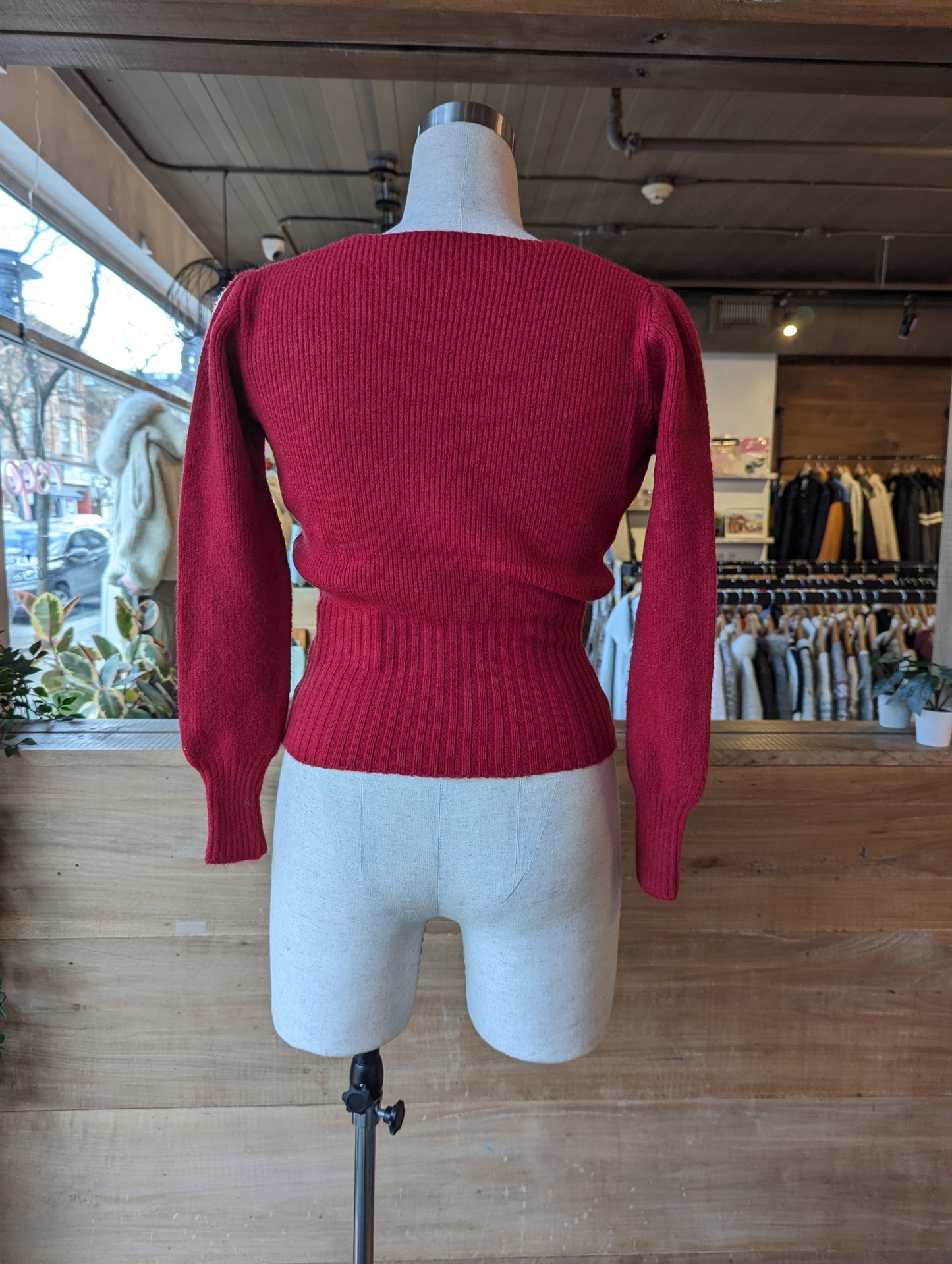 Cinched Square Neck Cardigan